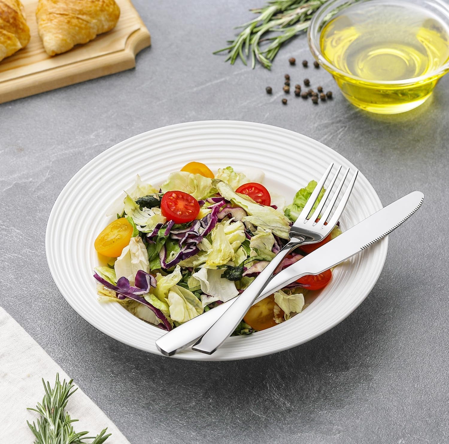 48-Piece Silverware Set with Steak Knives for 8, 18/8 Stainless Steel Flatware Cutlery Set for Home Kitchen Restaurant Hotel, Kitchen Utensils Set, Mirror Polished, Dishwasher Safe