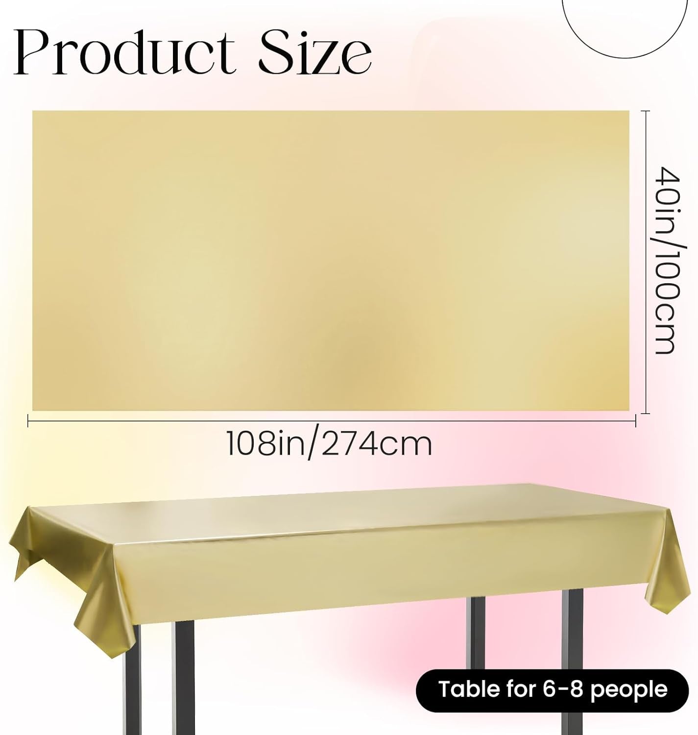 Set of 2 Gold Plastic Tablecloths - Elegant Metallic Matte Finish, 40" x 108", Ideal for New Year, Bachelorette, Wedding, Graduation, Birthday, and Anniversary Celebrations