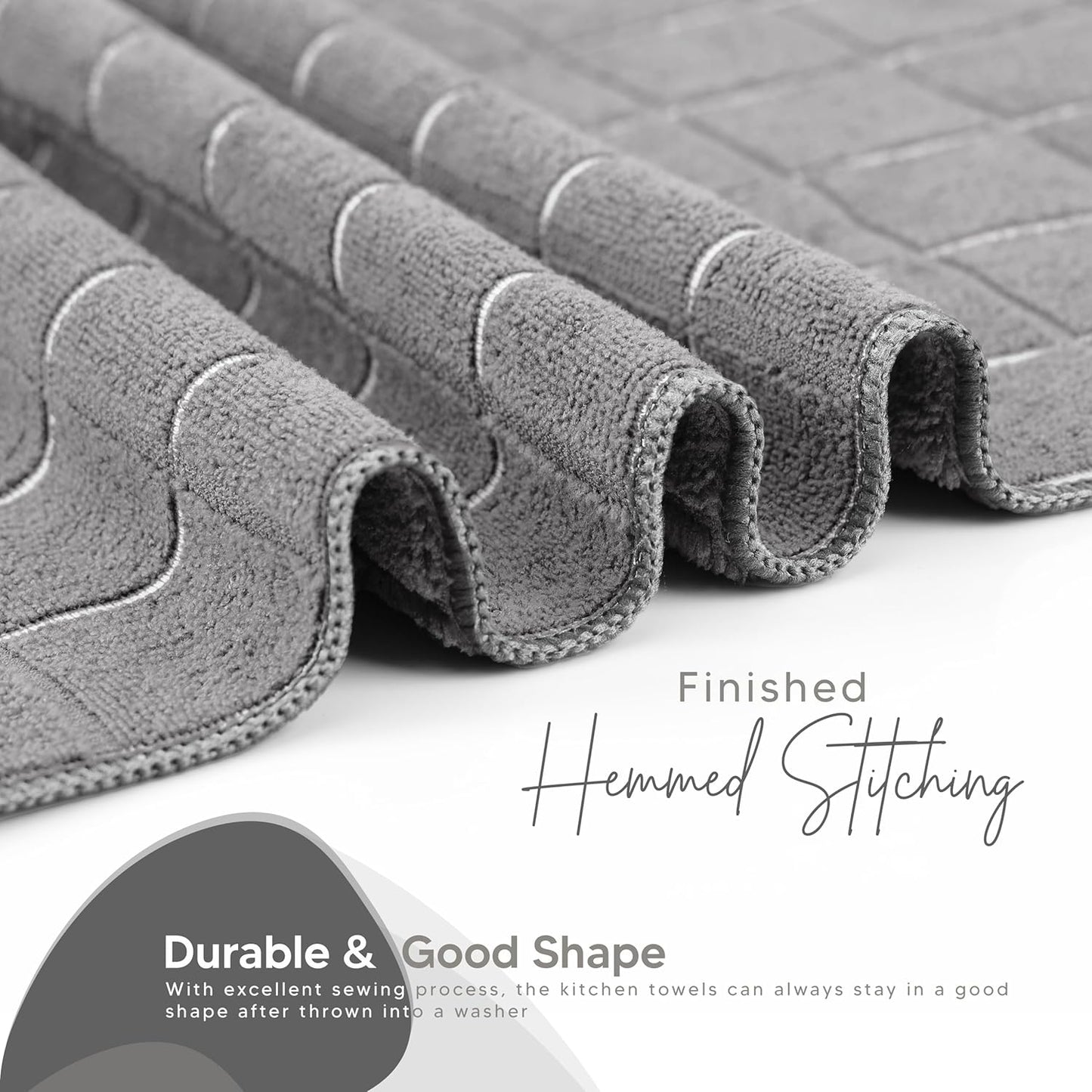- Microfiber Kitchen Towels, Super Absorbent 12 X 12 Inches, Durable, Soft, and Lint Free Dish Towels, Ideal for Cleaning Dishes, Pans, and Kitchen Appliance (8 Pack, Grey)