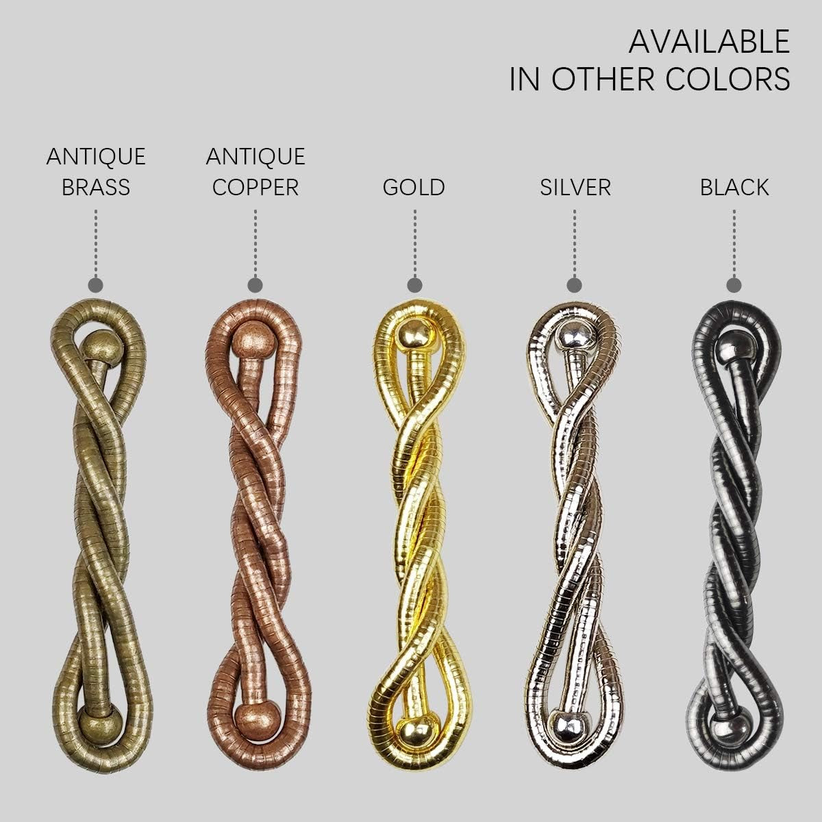 Curtain Tiebacks Clips, Decorative Drapes Holdbacks, Handmade Metal Rope Tiebacks, Creative Window Drapes Twist Tie Backs, Curtain Holders(Gold, 2 Pack)