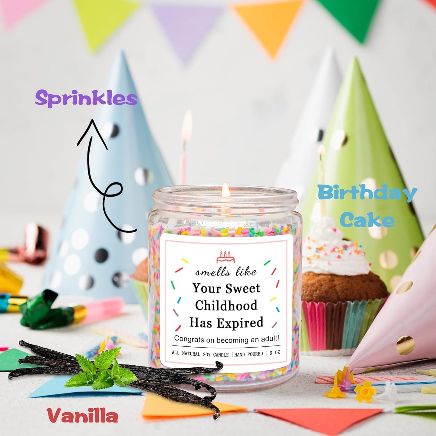 16Th 17 18Th Birthday Gifts for Girls, Birthday Gifts for 16 17 18 Year Old Girls, High School Graduation Gift for Teens Girls 16-18, (Vanilla Birthday Cake Scent with Sprinkles)