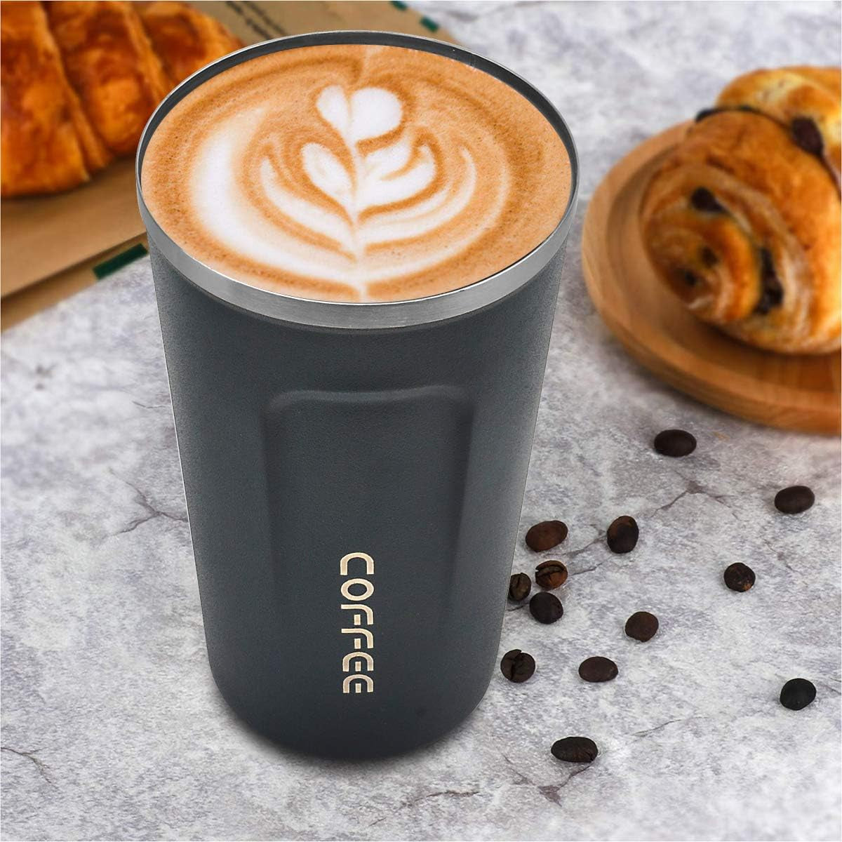 12 Oz Stainless Steel Vacuum Insulated Tumbler - Coffee Travel Mug Spill Proof with Lid - Coffee Cup for Keep Hot/Ice Coffee,Tea and Beer (Tibetan Blue)