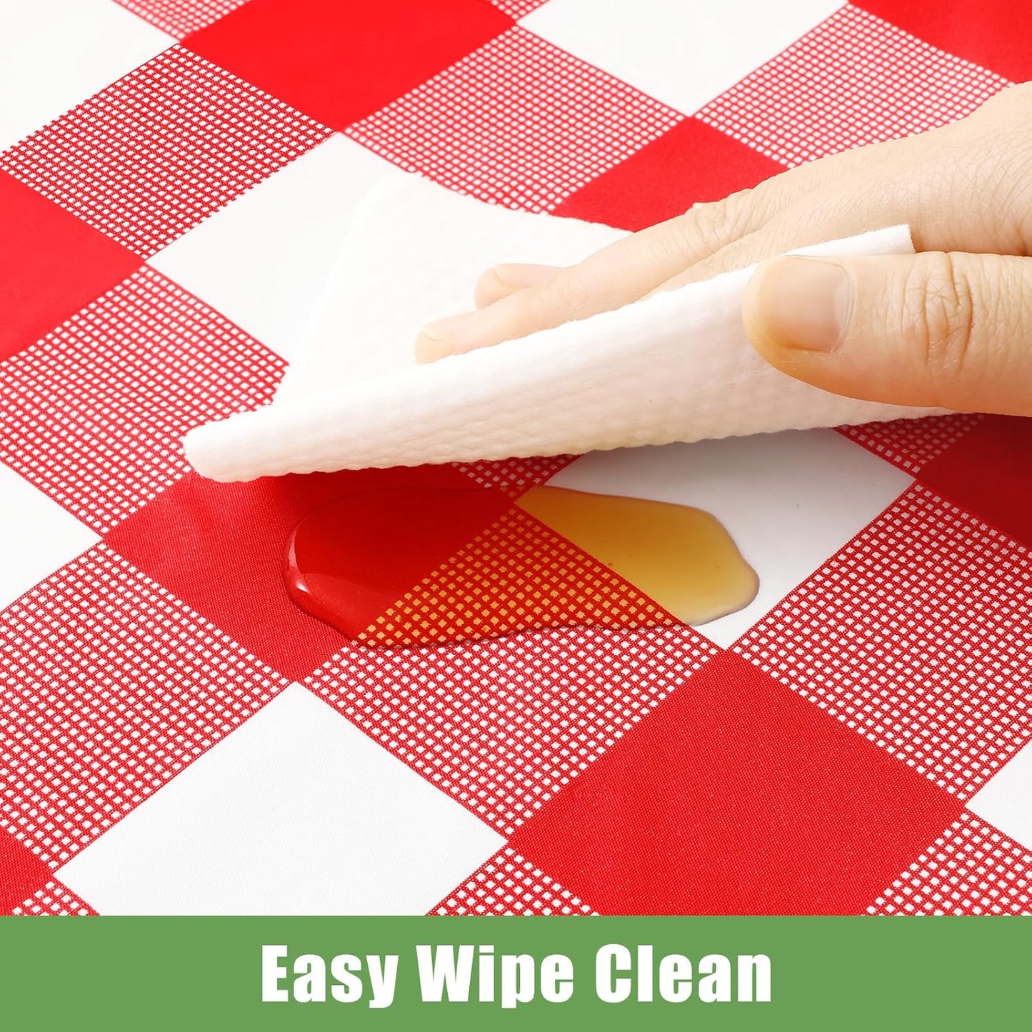 3 Packs Gingham Disposable Table Cloth, 54 X 108 Inch Waterproof Plastic Tablecloth, Rectangle Red and White Checkered Table Covers for Picnic, Birthday, Party