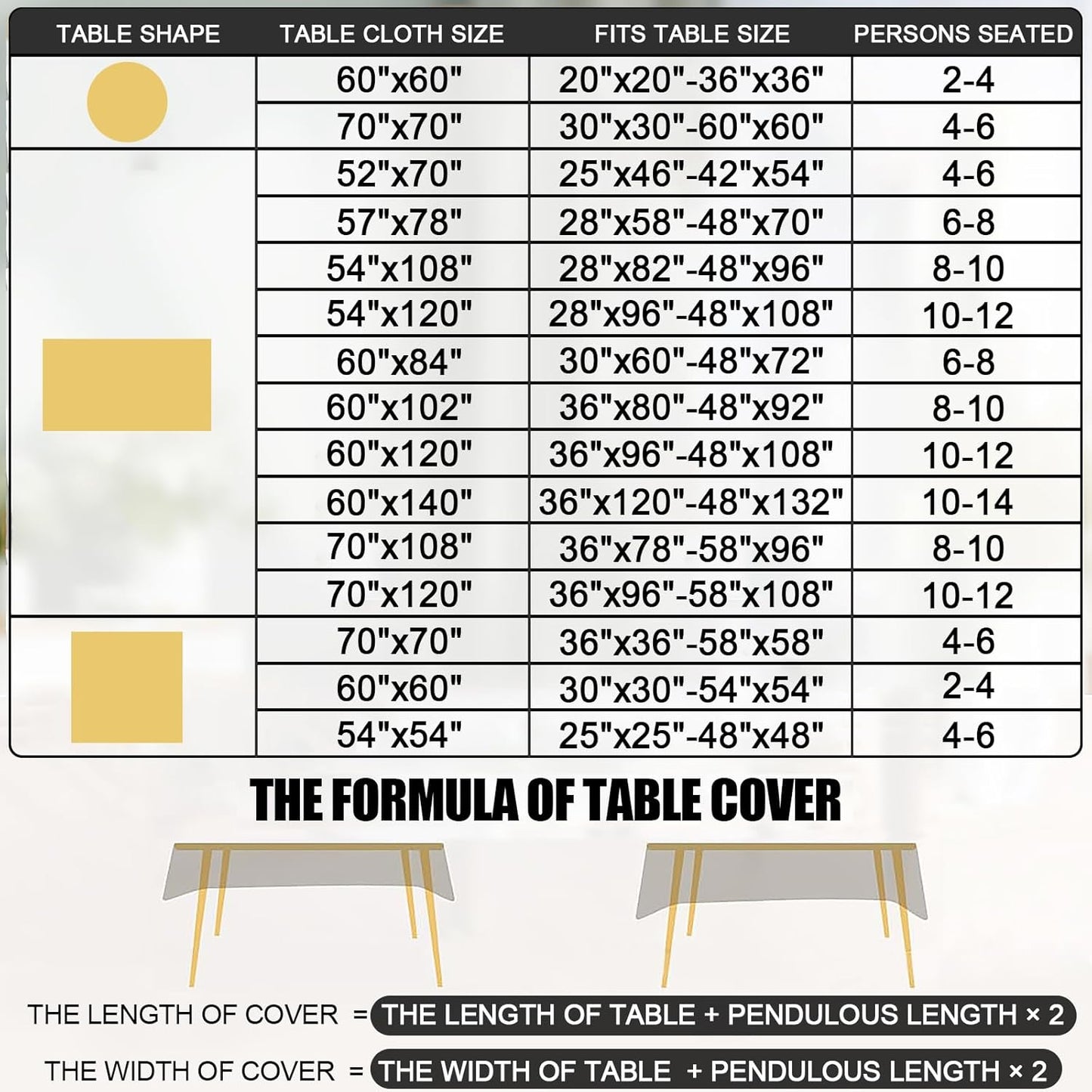 Heavy-Duty Waterproof Vinyl Rectangle Tablecloth, Washable and Wipeable Kitchen and Dining Cover (Beige, 60" x 84")