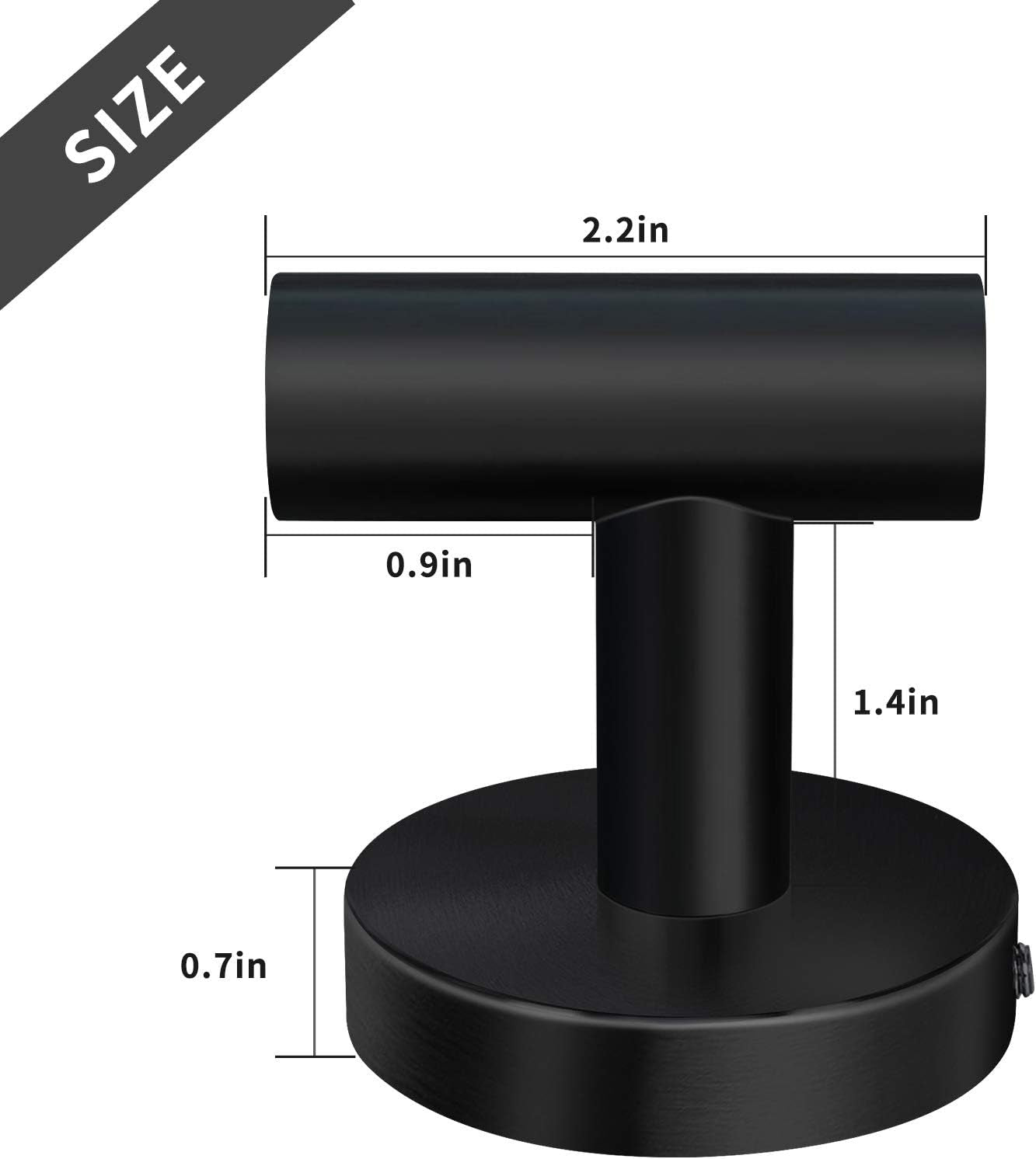 Wall Towel Hooks, Heavy Duty Holder Waterproof Bathroom Towel Hooks for Hanging Coat, Clothes, Closet Hook Wall Mount for Kitchen (Black, Drilling 4 Pack)