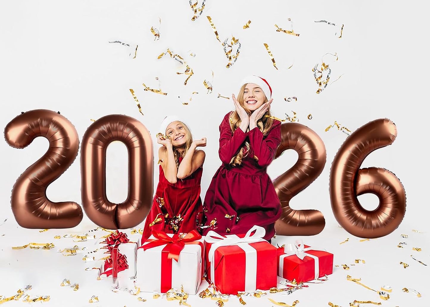 2026 Balloon Numbers - 40 Inch Coffee Brown New Years Eve Party Supplies 2026, Nye Decor Party Decorations Happy New Year, New Years Eve Foil Party Balloons