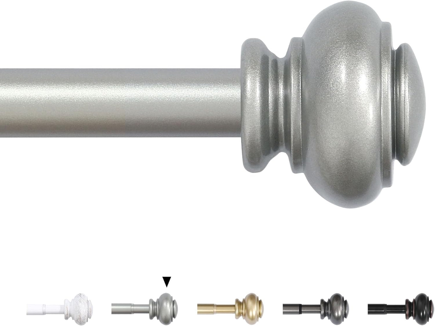 Curtain Rods for Windows 16.2 to 28.2 Inches 3/4 Inch Diameter Adjustable Decorative Telescoping Curtain Rod with Brackets Heavy Duty Splicing Window Rods with Classic Finials, Nickel