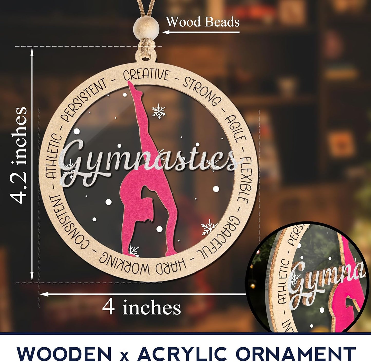 Gymnastics Christmas Ornaments 2025, Gymnast Ornament Gift, Gymnastics Coach Gifts for Girls Women, Athletic Holiday Ornament for Gymnastics Lovers, Hanging Christmas Tree Decorations Keepsake