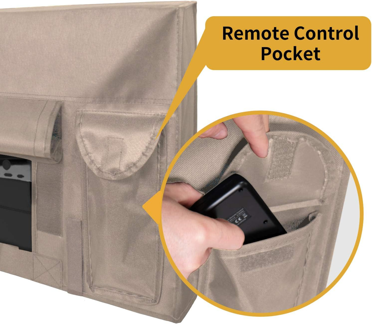 Outdoor TV Cover for 30 to 32 Inches LCD, LED, Waterproof, Weatherproof and Dust-Proof TV Screen Protectors with Cleaning Cloth (32 Inch,Camel)