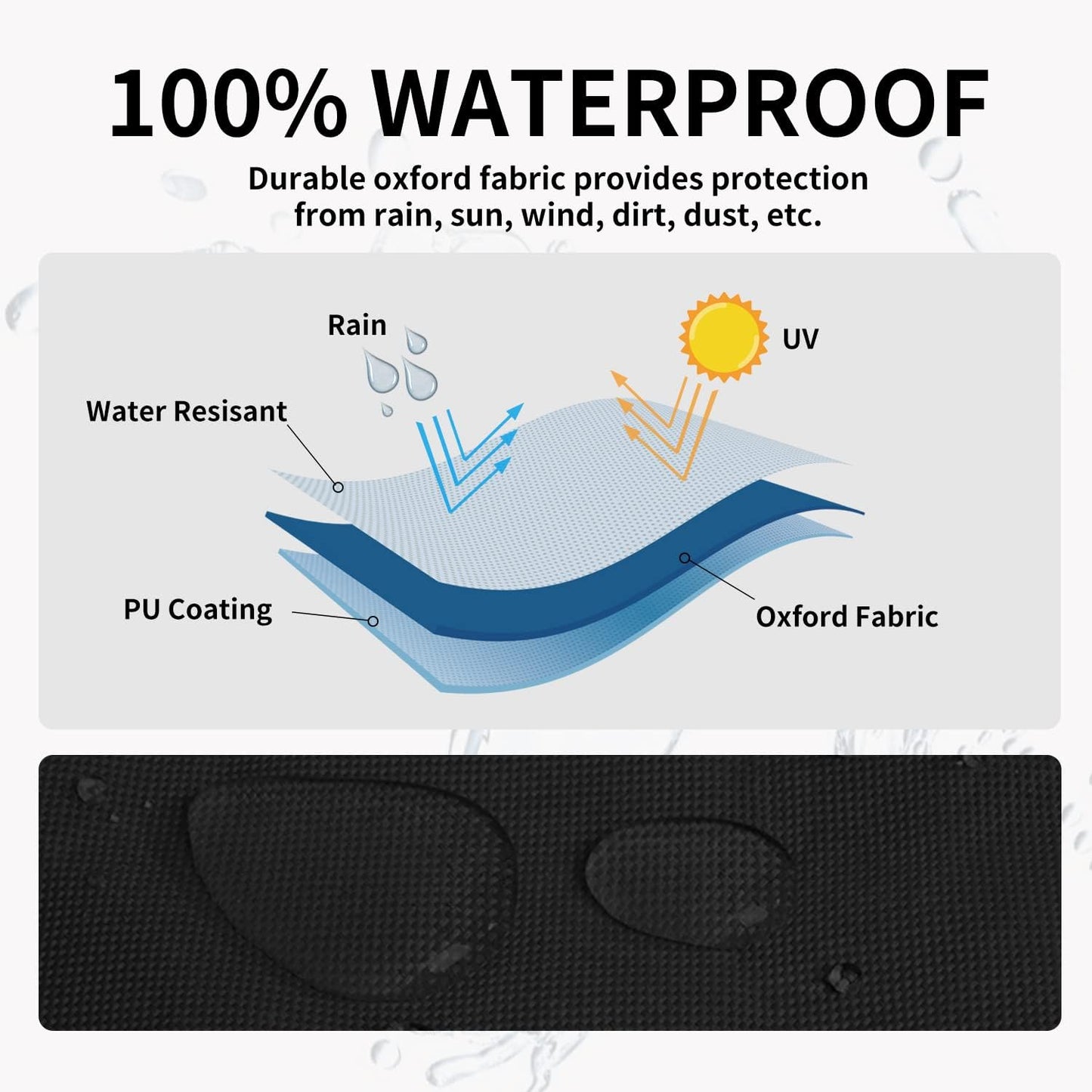 Patio Umbrella Cover Outdoor Offset Umbrella Cover Waterproof Cantilever Parasol Cover for 7.5Ft to 11.5Ft Banana Frame Umbrella, Black