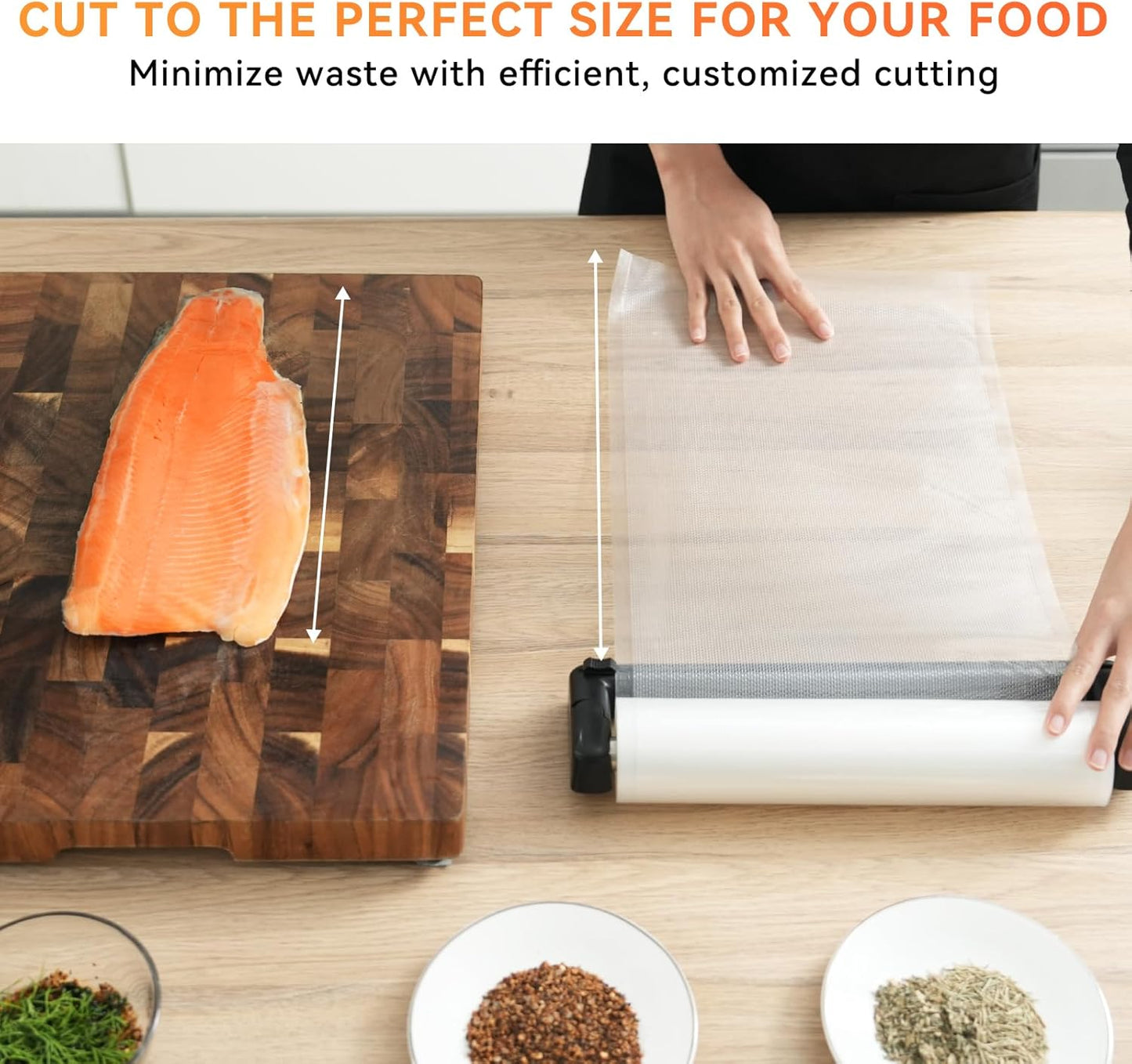 Vacuum Sealer Bags Rolls with Dispenser, 11"X50' (2 Pack) – Heavy Duty, Leakproof Food Storage for Sous Vide, Meal Prep & Freezer – Compatible with Food Saver