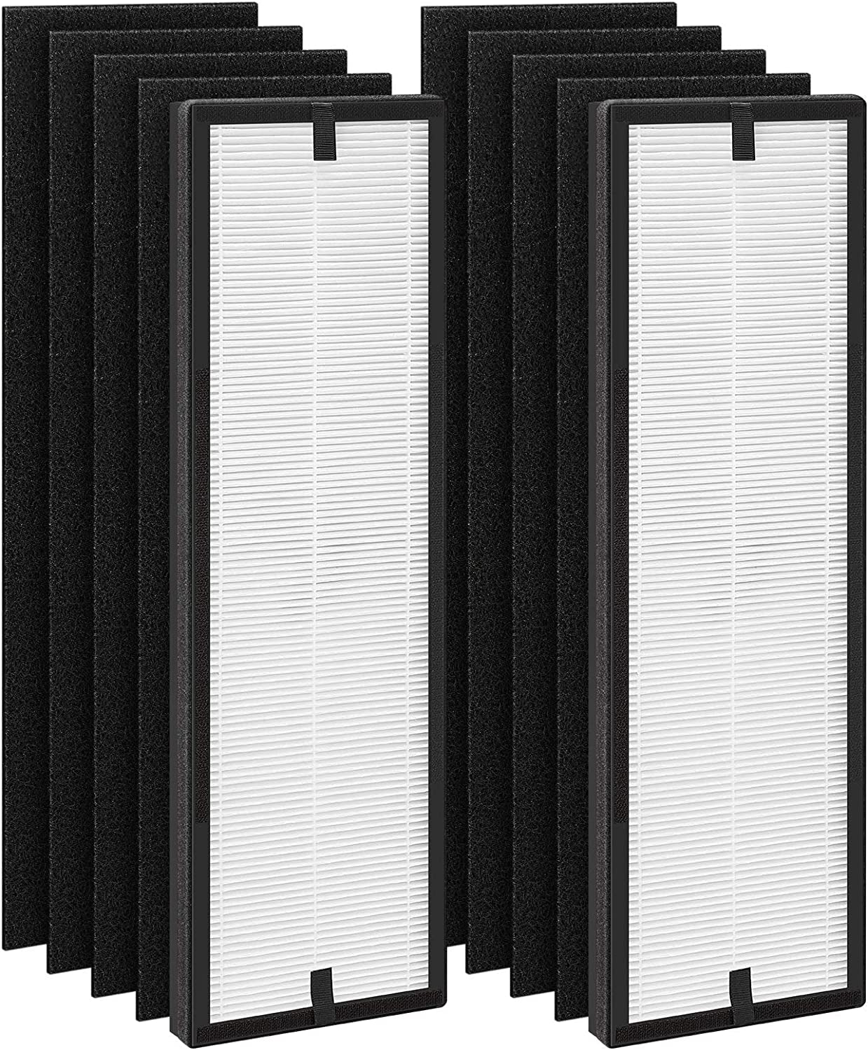 NEA-F1 HEPA Replacement Filter for Eureka NEA120 Air Puri-Fier and for Toshiba Smart Wifi Air Puri-Fier CAF-W36USW - 2 Pack NEA-F1 HEPA Filter with 8 Pack NEA-C1 Carbon Filter