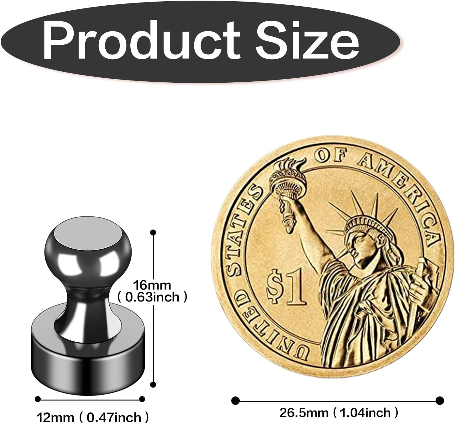 Fridge Magnets 12Pcs Refrigerator Whiteboard Small Strong Magnet Classroom Kitchen Accessories Decorative Locker Set Decor Must Haves Office Calendar Refrigerador Magnetic Cute Crafts Black