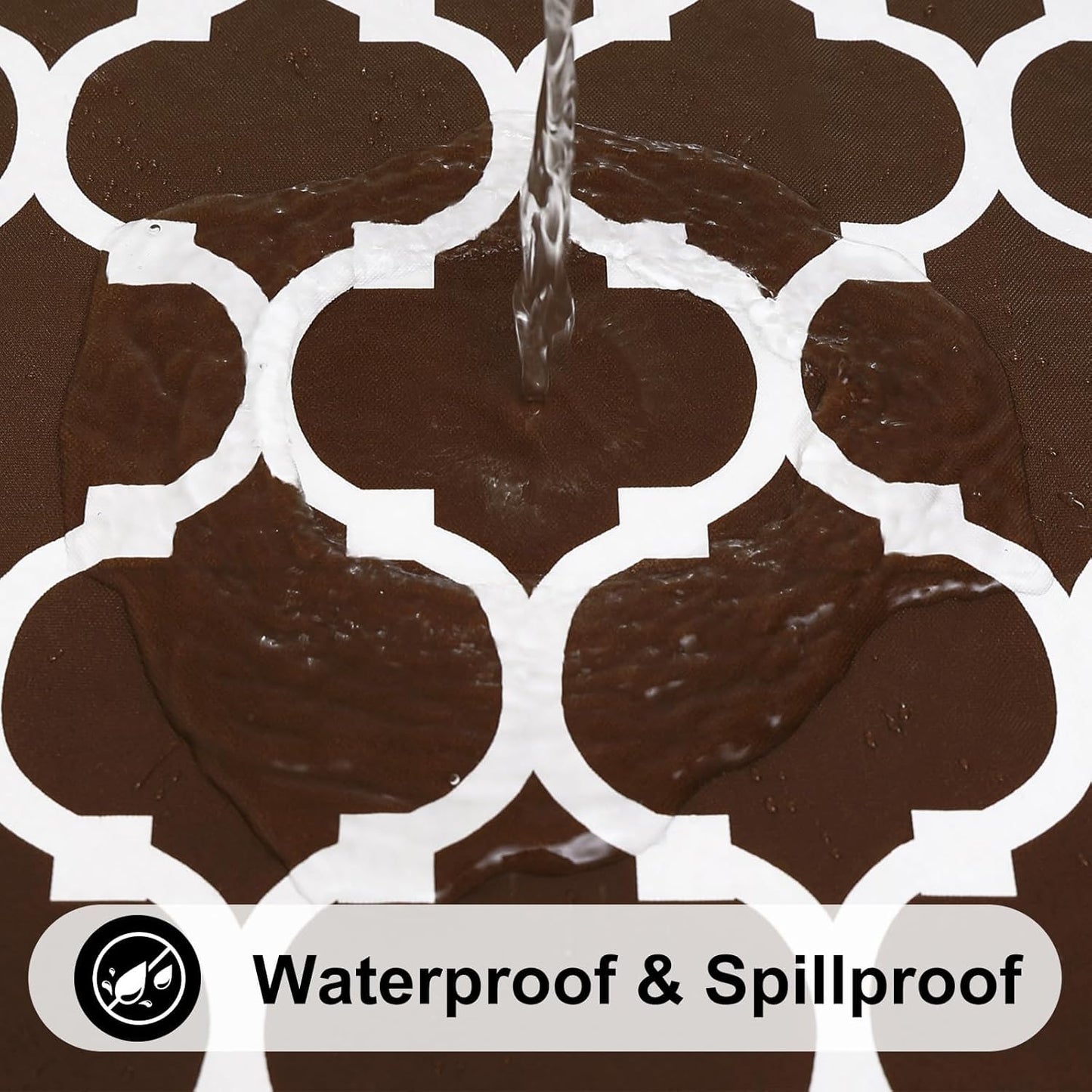 Rectangle Waterproof Vinyl Tablecloth with Flannel Backing, Wipeable and Spillproof for Indoor and Outdoor Use (60" x 84", Coffee)