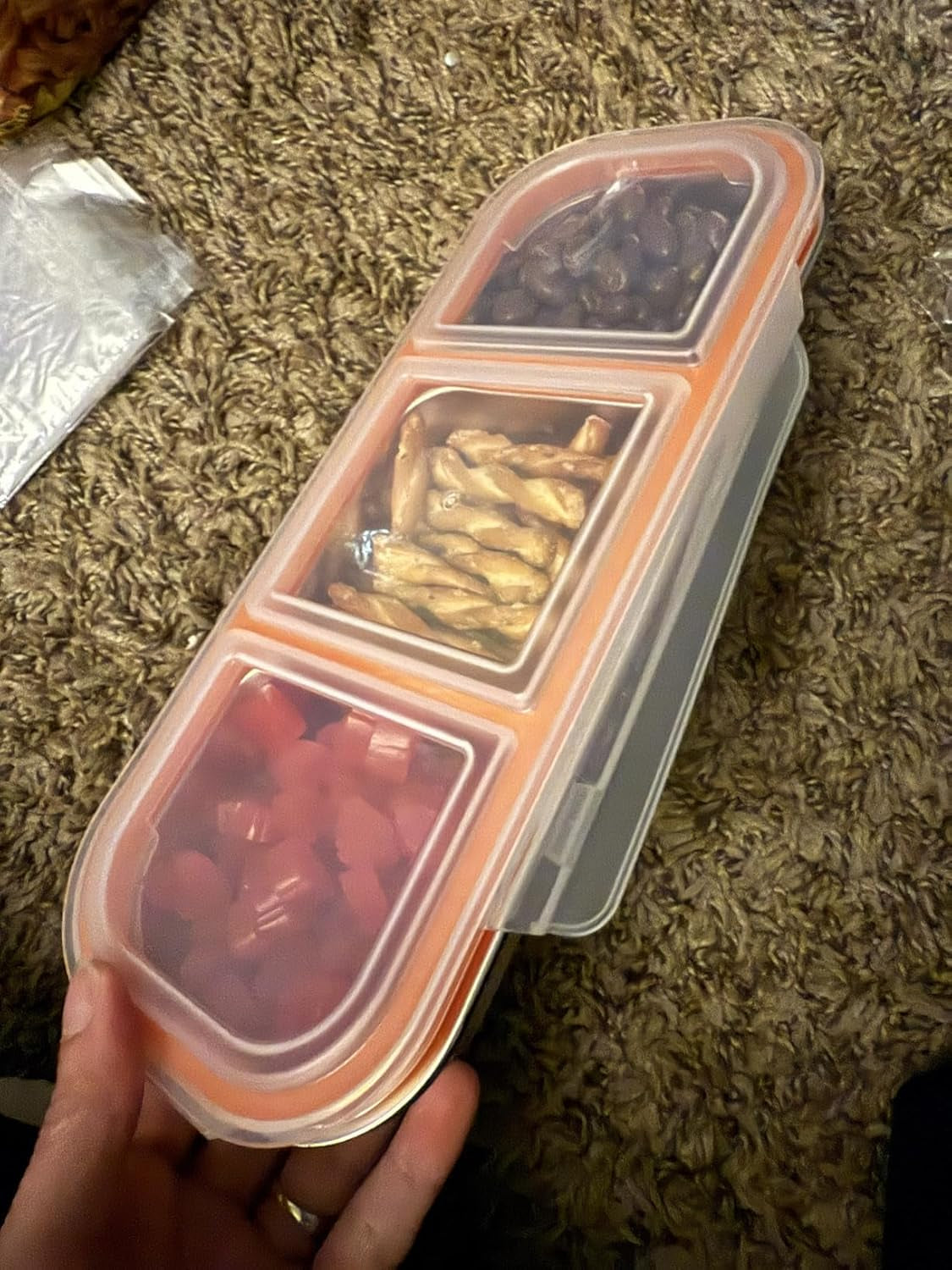 Snackle Box Container Stainless Steel, Reusable Snack Containers with Lids, 3 Compartment Divided Food Storage Containers for School, Home, Travel