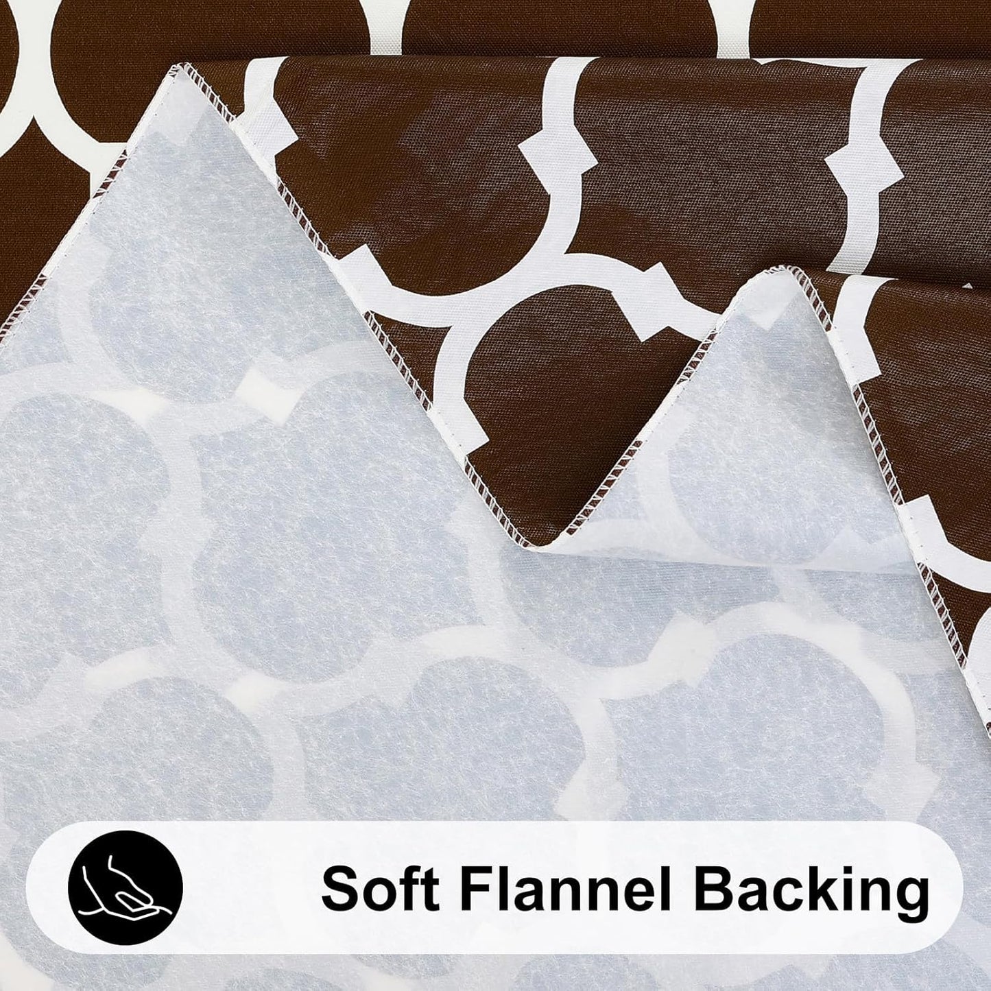 Rectangle Waterproof Vinyl Tablecloth with Flannel Backing, Wipeable and Spillproof for Indoor and Outdoor Use (60" x 84", Coffee)