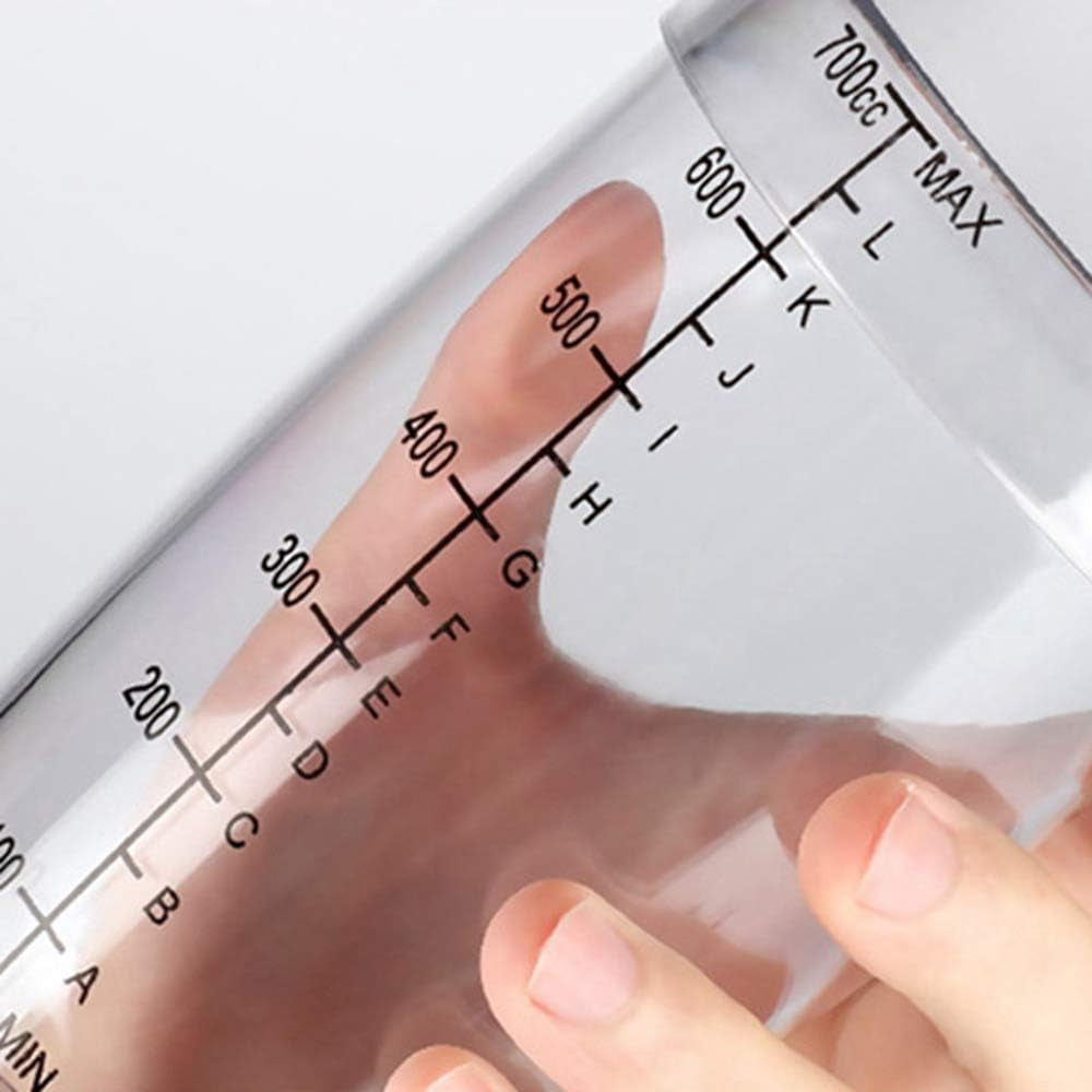 Plastic Cocktail Shaker, Hand Drink Mixer Boba Tea Shaker Cup with Scales,Bar Tool Transparent (24 Oz / 700Cc)