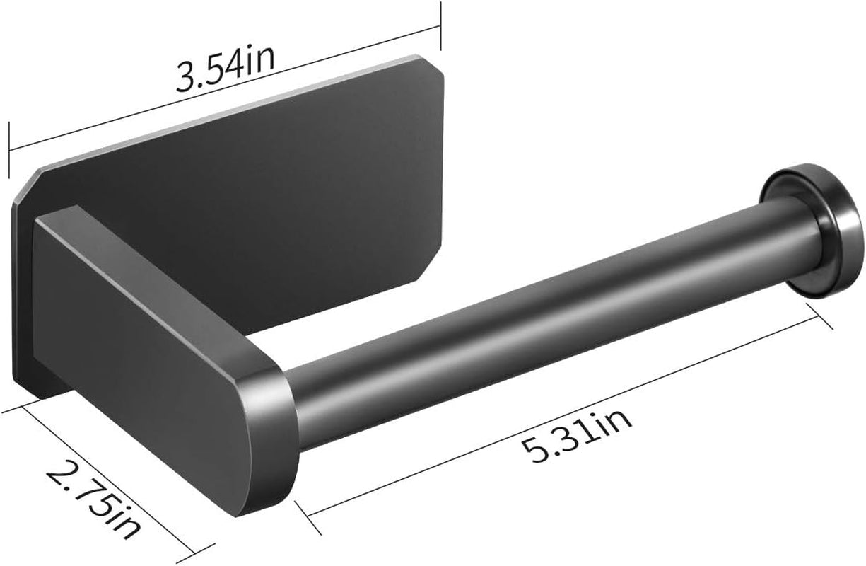 Self Adhesive Toilet Paper Holder Kitchen Washroom Adhesive Toilet Roll Holder No Drilling for Bathroom Stick on Wall Stainless Steel Brushed Black