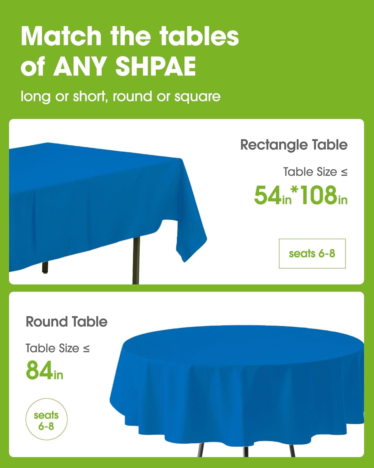 Plastic Table Cloth Disposable 12 Pack, 54 X 108 Inch Table Cloths, Graduation Decorations Class of 2025, Graduation Party Tablecloths, Rectangle, Plastic Cover, Leakproof & Sturdy, Blue
