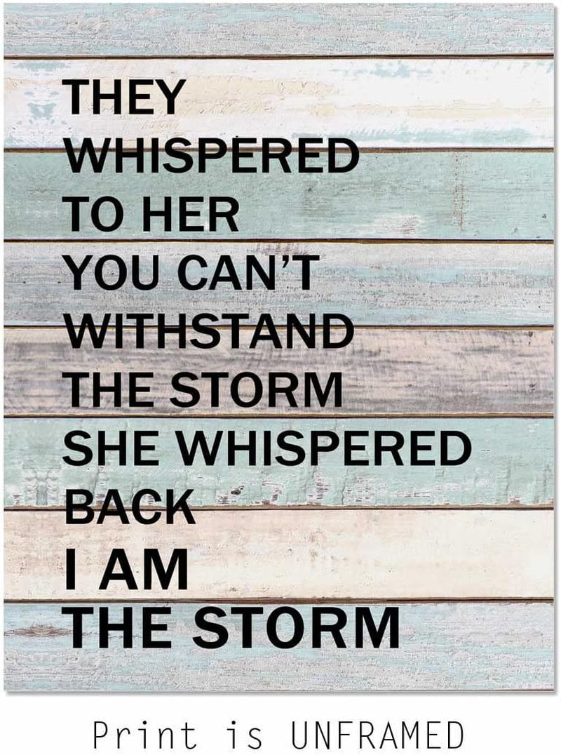You Are the Storm, Strong Women Quote Wall Art, Motivational Print for Bedroom or Office, Inspirational Gift, (8X10 INCH)