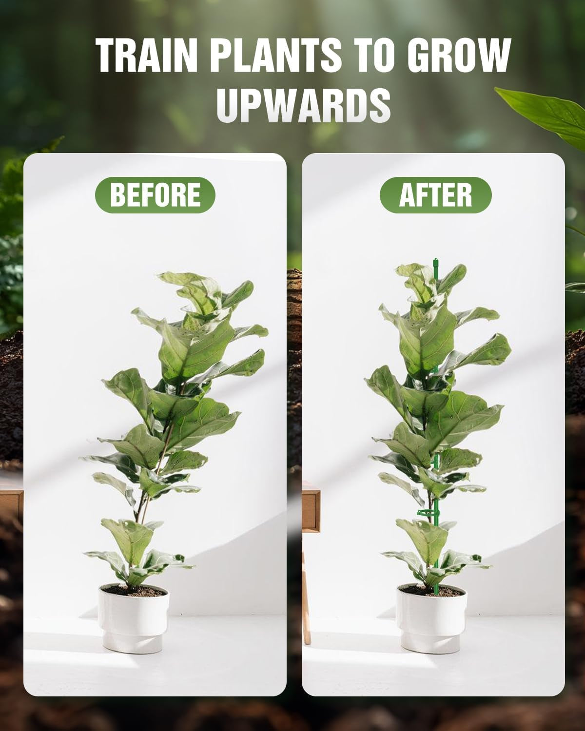 20 Pack Plant Stakes for Indoor Plants, 16 Inch Garden Stakes, Adjustable Plant Support Sticks for Tall Plants as Tomatoes Beans Orchid Vegetable