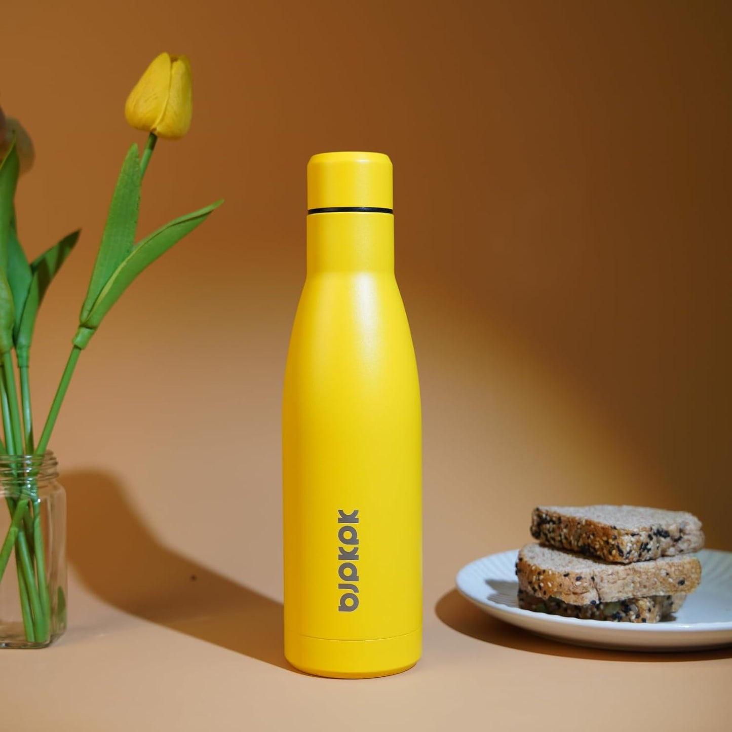 12Oz Water Bottles Stainless Steel Double Wall Vacuum Insulated Small Water Bottles for Travel,Midnight Black