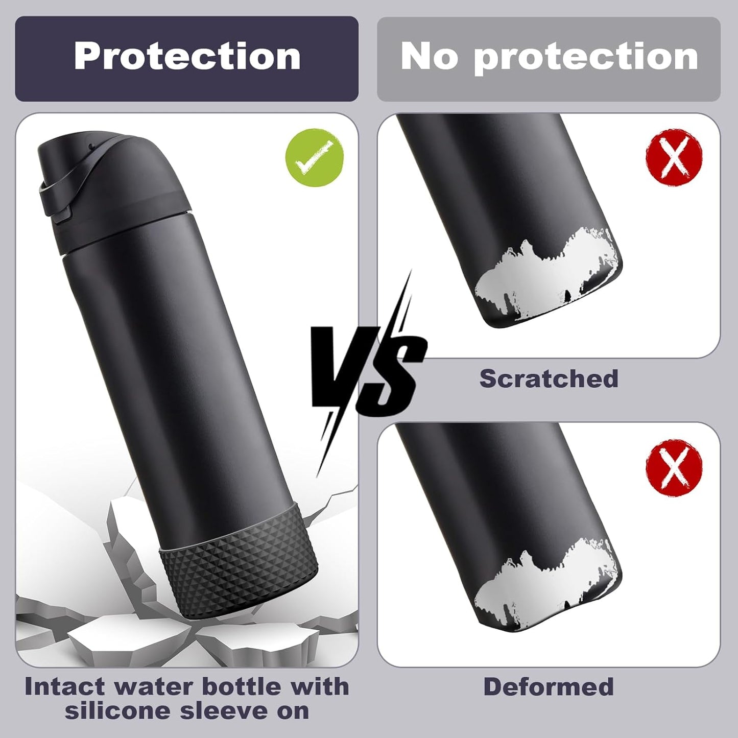 Silicone Boot for Owala Water Bottle 24 Oz 32 Oz 40 Oz, Anti-Slip Protective Sleeve for Freesip/Twist/Flip Stainless Steel Water Bottles Accessories