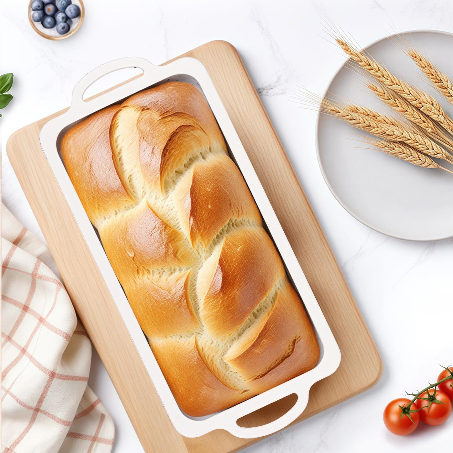 Silicone Loaf Pan with Metal Frame, Nonstick 10 X 4.8 X 2.3 Inch Silicone Bread Pan for Baking Homemade Loaf, Bread, Meatloaf, Cake, Sandwich BPA Free