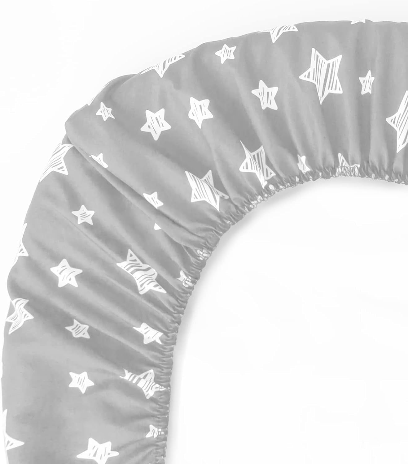 Bassinet Sheets 2 Pack, Fit for Halo Bassinet Swivel Sleeper, Universal Sheet for Rectangle, Oval, Hourglass Bassinet Mattress Flexible for Different Cradle, Grey&White