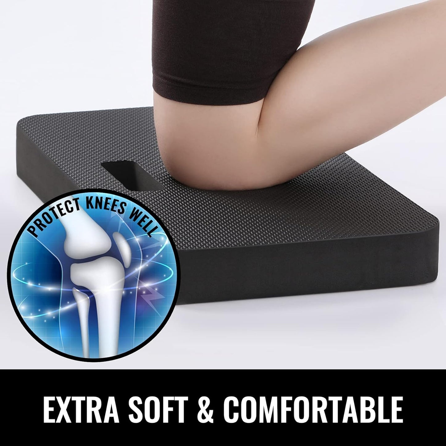 Extra Thick Kneeling Pad for Gardening, Comfortable Knee Pad Cushion, Extra Large Foam Kneeler Mat for Gardening, Baby Bath, Workout, Exercise & Yoga, Mechanic, 17.8 X 11 X 1.5 In, Black