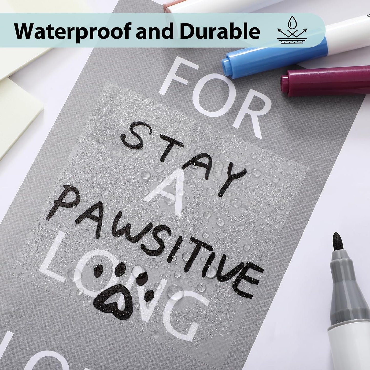 Transparent Sticky Notes - 3X3 Inch Clear, Waterproof Translucent Notes for Annotation - 300 Sheets