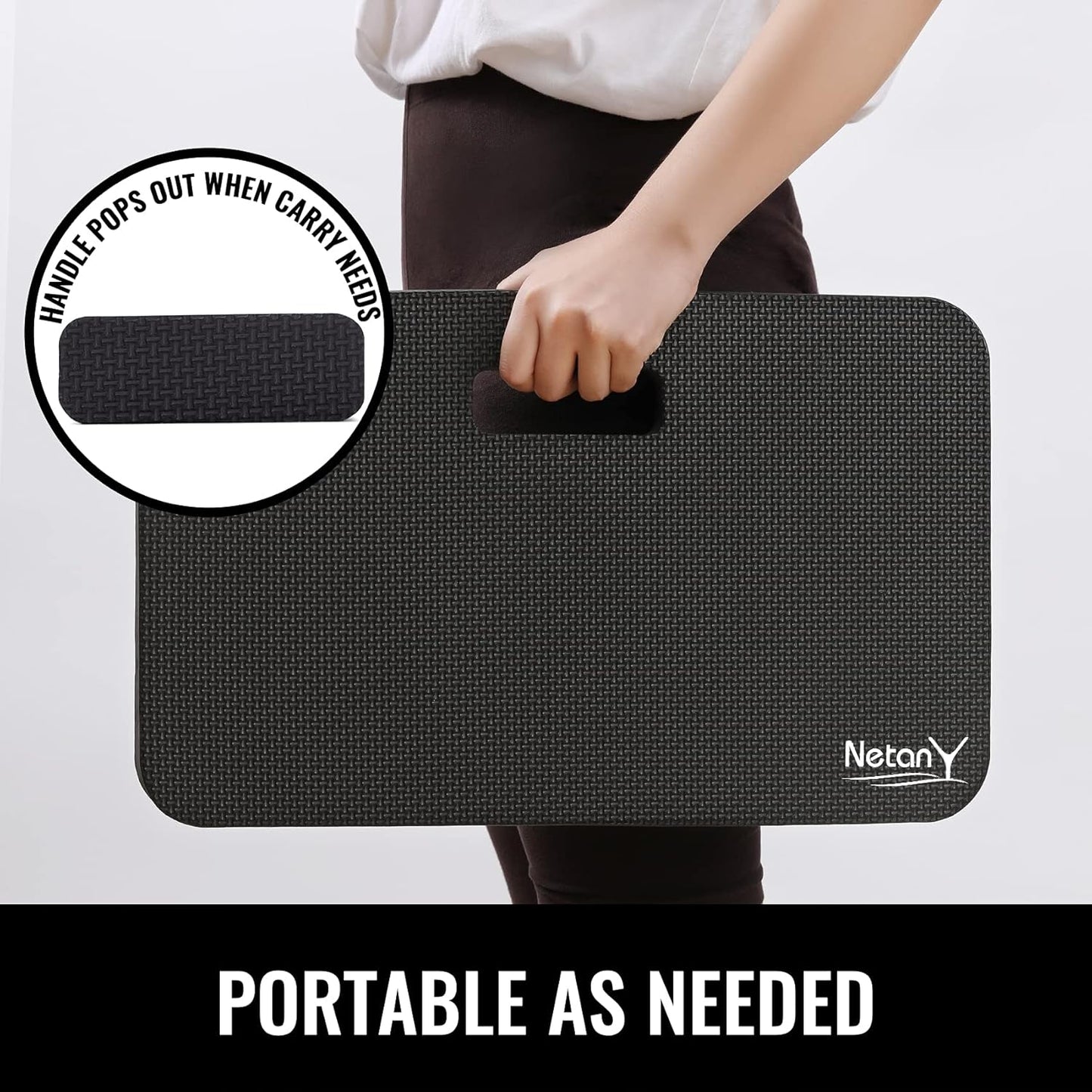 Extra Thick Kneeling Pad for Gardening, Comfortable Knee Pad Cushion, Extra Large Foam Kneeler Mat for Gardening, Baby Bath, Workout, Exercise & Yoga, Mechanic, 17.8 X 11 X 1.5 In, Black