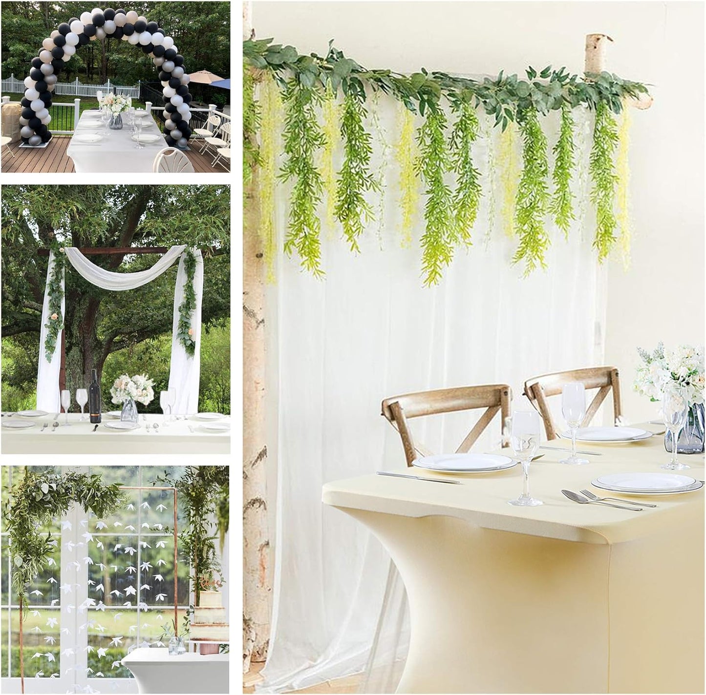 Spandex Table Cover for 4FT or 6Ft or 8Ft Table Universal Fitted Stretch Tablecloth for Party, Banquet, Wedding and Events-Black