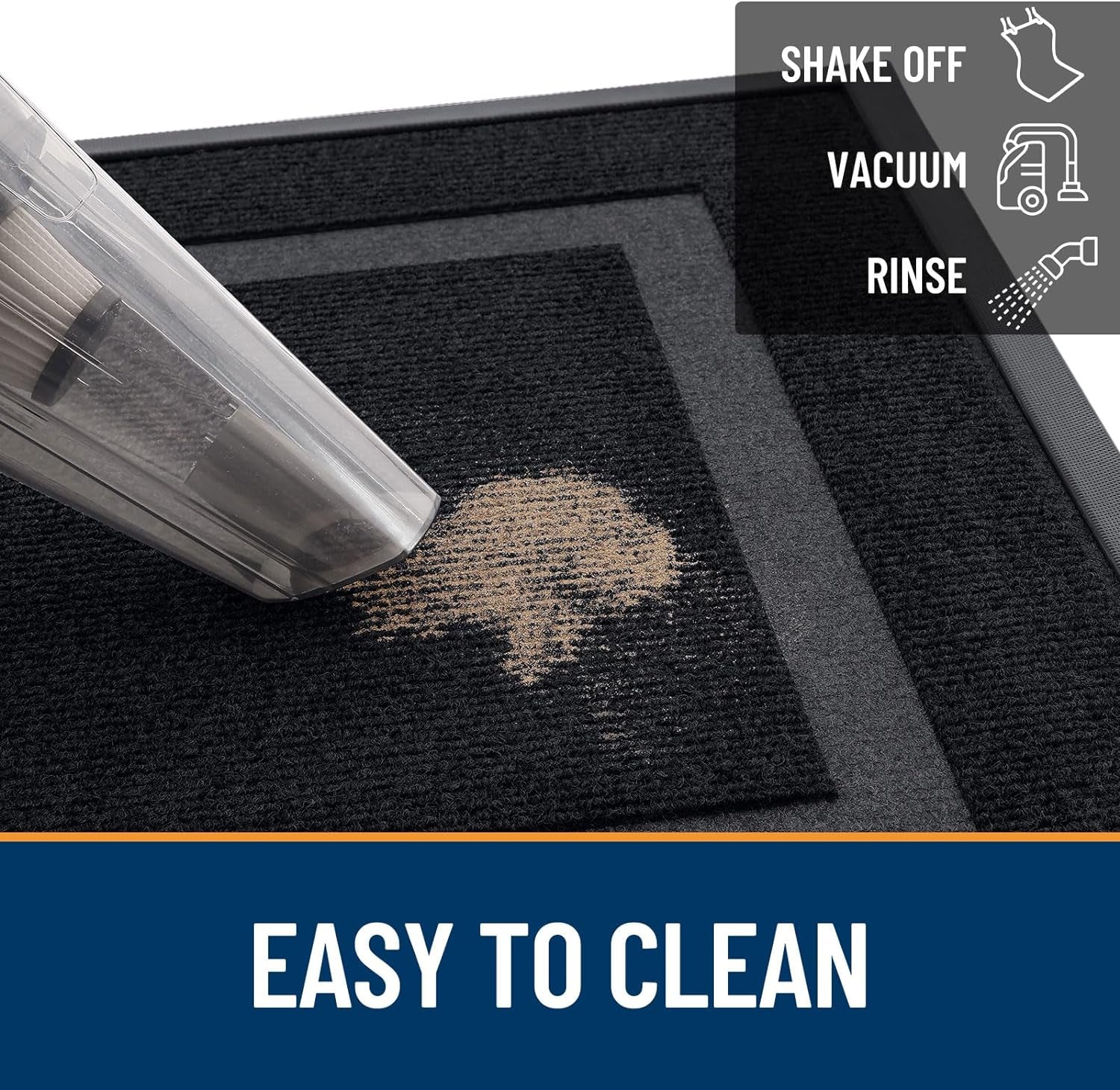 Door Mat 2 Piece Set, Front Door Mat Indoor Outdoor Entrance Size 29.5X17 in Black and Geometric Door Mat Size 32X20 in Black