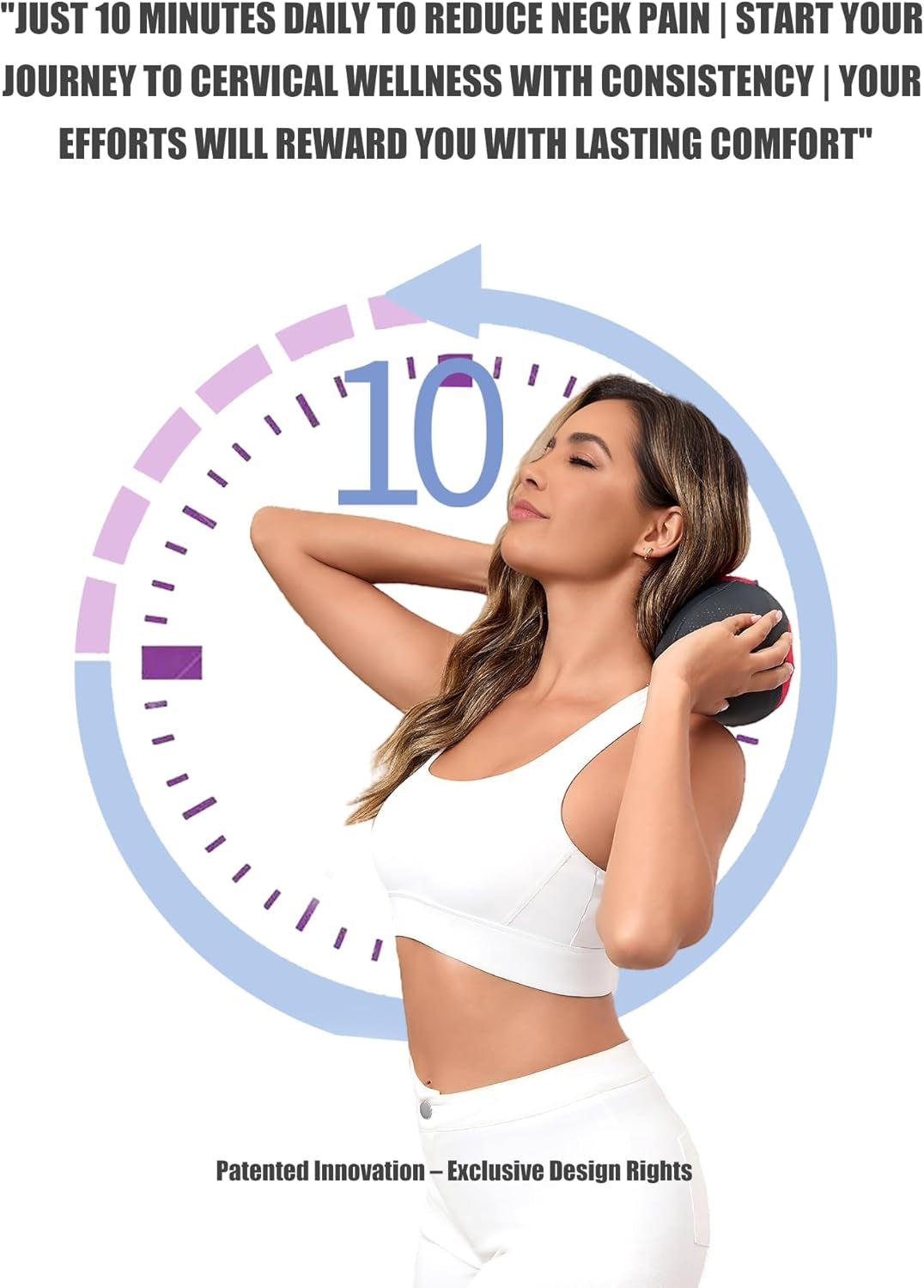 Patented Dual-Layer Cervical Neck Roll Pillow-Comfort Top + Firm Memory Foam Base,Ergonomic Contour Support,Cooling Breathable Case- Relieves Neck Pain from Office,Travel,Sleep& Poor Posture