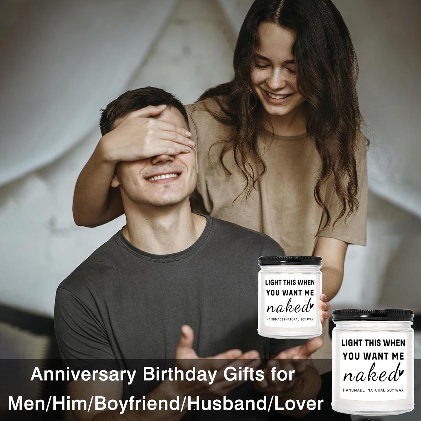 Gifts for Boyfriend Husband Men Couples, Funny Birthday Anniversary Wedding Valentines Christmas Romantic Gifts for Boyfriend, Husband, Men, Naughty Unique Lavender Candle