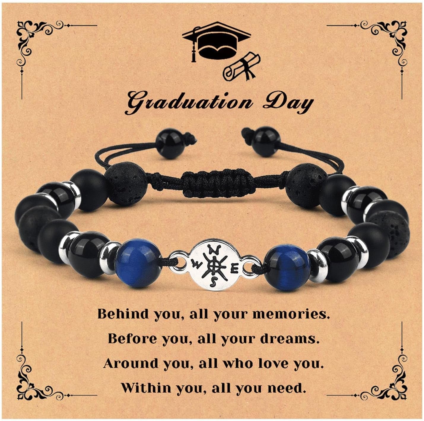 2025 Graduation Gifts for Him Cool High School College Class 5Th 8Th Grade Boy Bracelet Cards Middle School Kindergarten Masters Degree Senior Congratulations Gifts