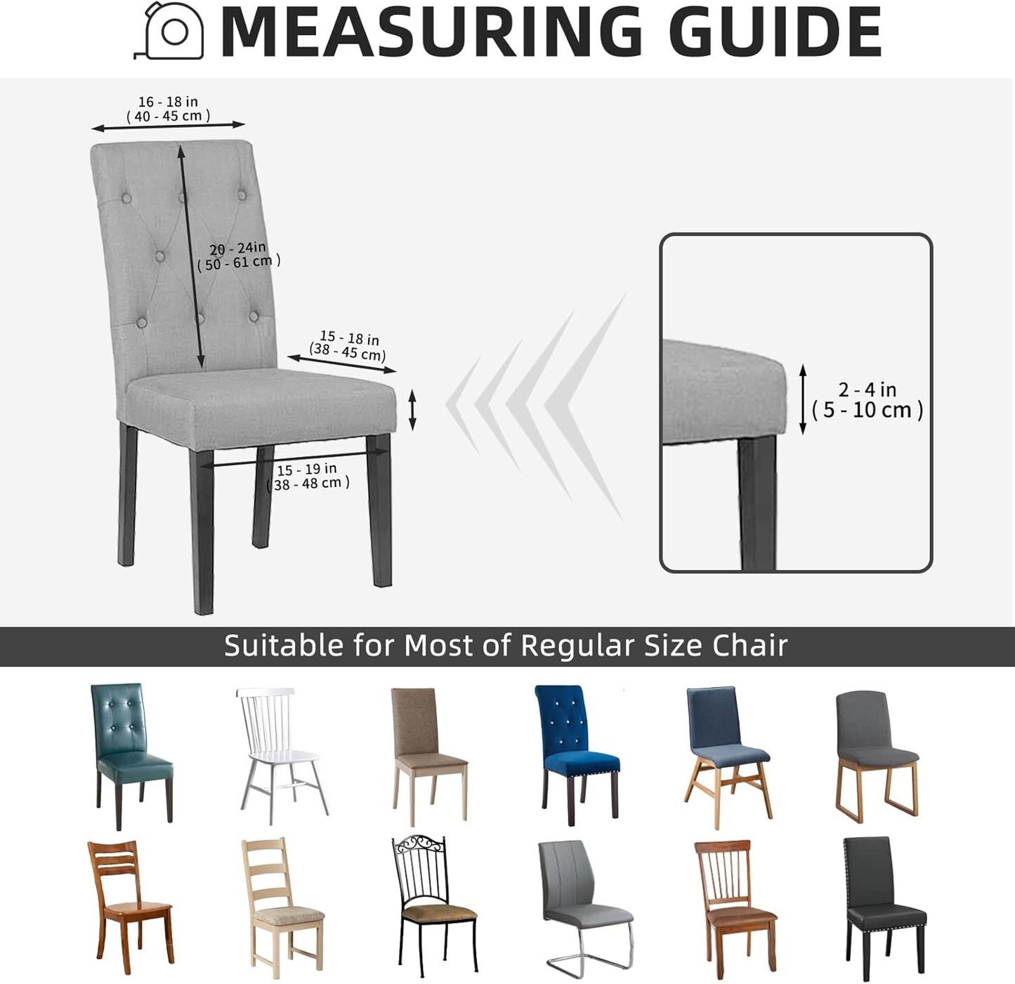 Dining Chair Covers Stretch Dining Room Chair Covers Set of 2, Parsons Chair Slipcovers for Dining Room, Ceremony, Banquet, Ivory