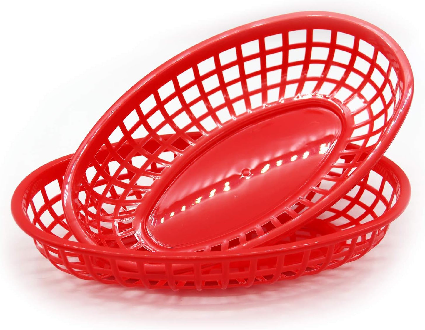 Retro Style Fast Food Basket (12Pk) and Checkered Deli Liner (100 Pk) Combo. Fast Food Basket Are Dishwasher Safe. Disposable Deli Paper Squares for Easy Cleanup (Red)