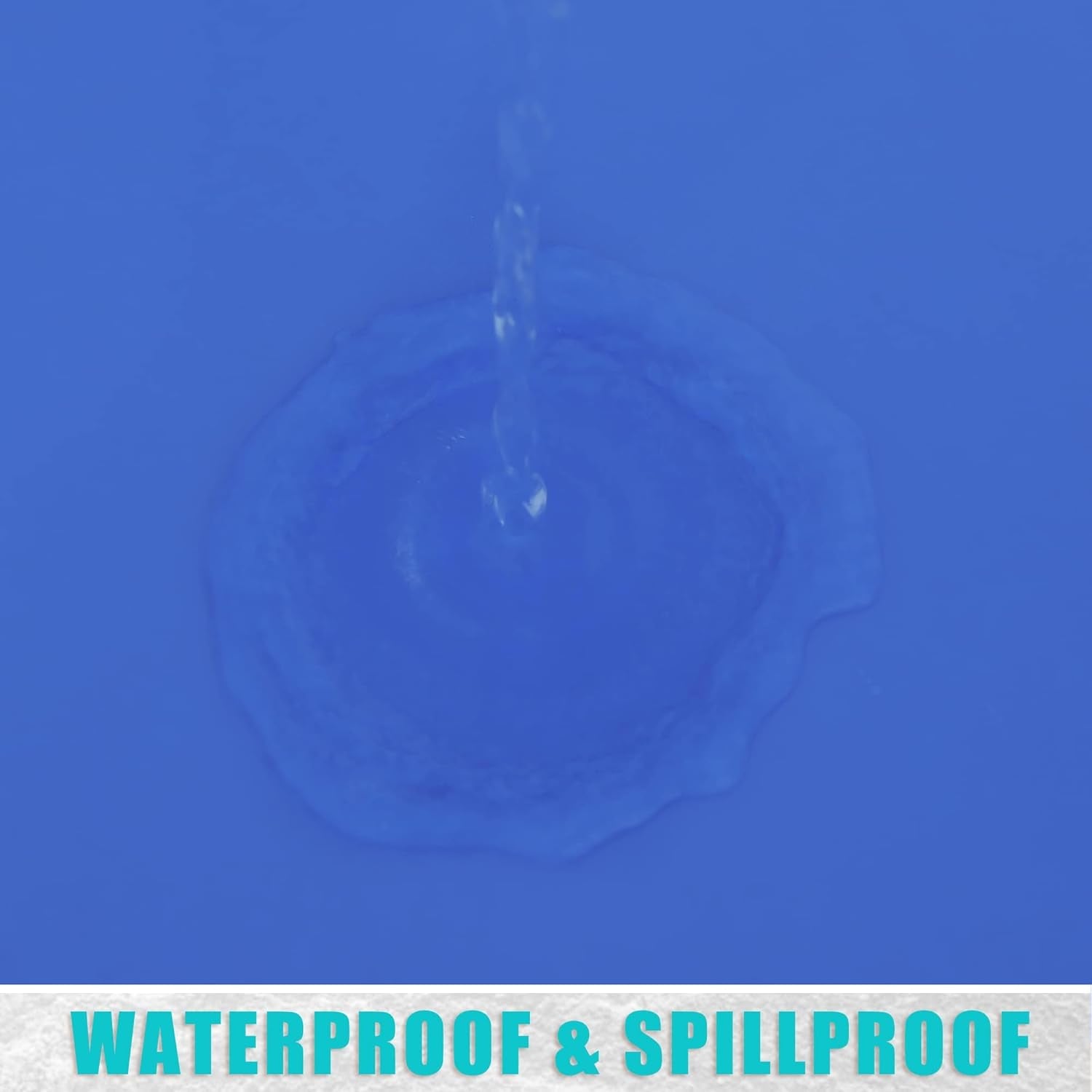 round Picnic Tablecloth, Waterproof Elastic Fitted Table Covers for 36" - 44" Tables, Wipeable Flannel Backed Vinyl Tablecloths for Camping, Indoor, Outdoor, Blue