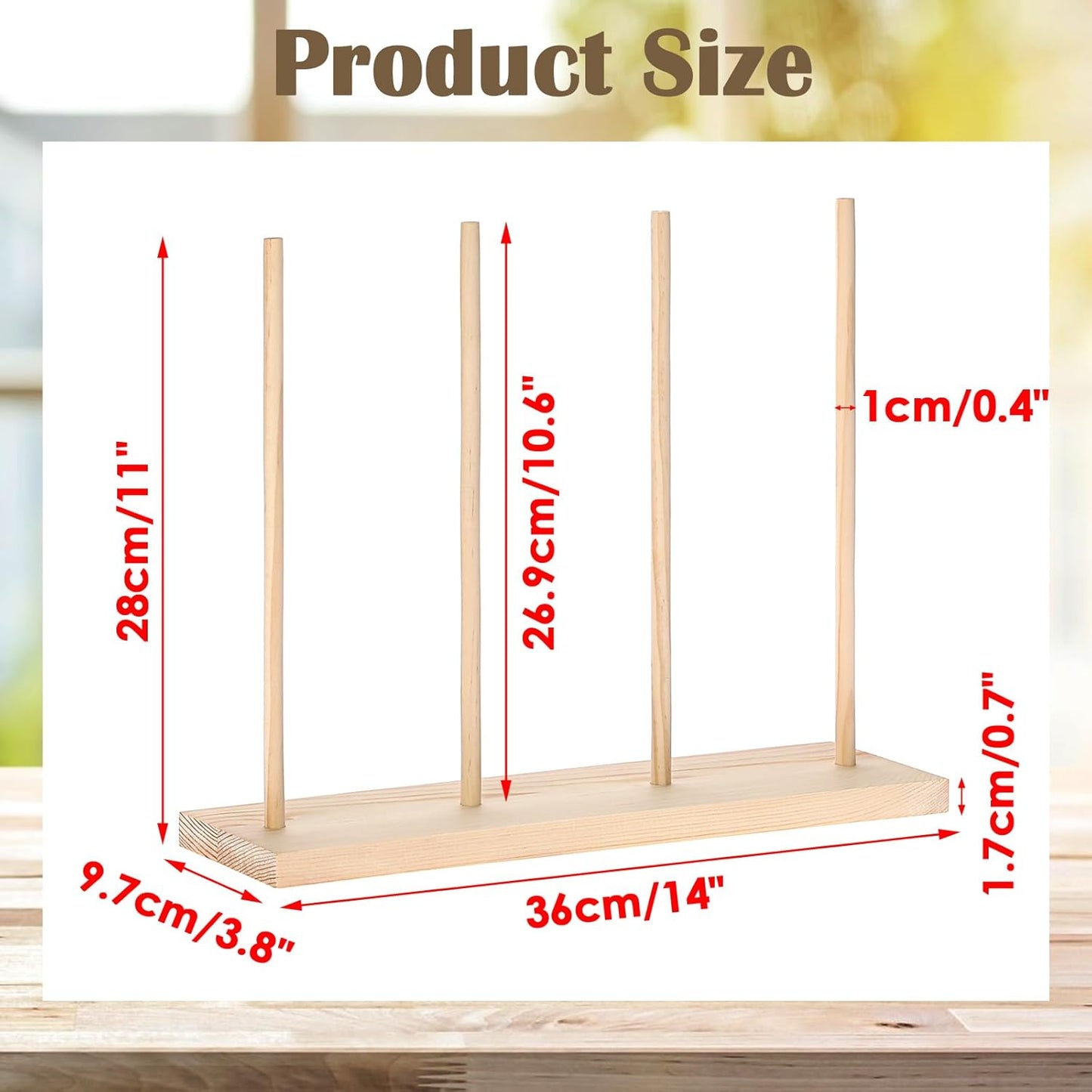 Wooden Ribbon Organizer and Storage Solution for Crafting and Gift Wrapping