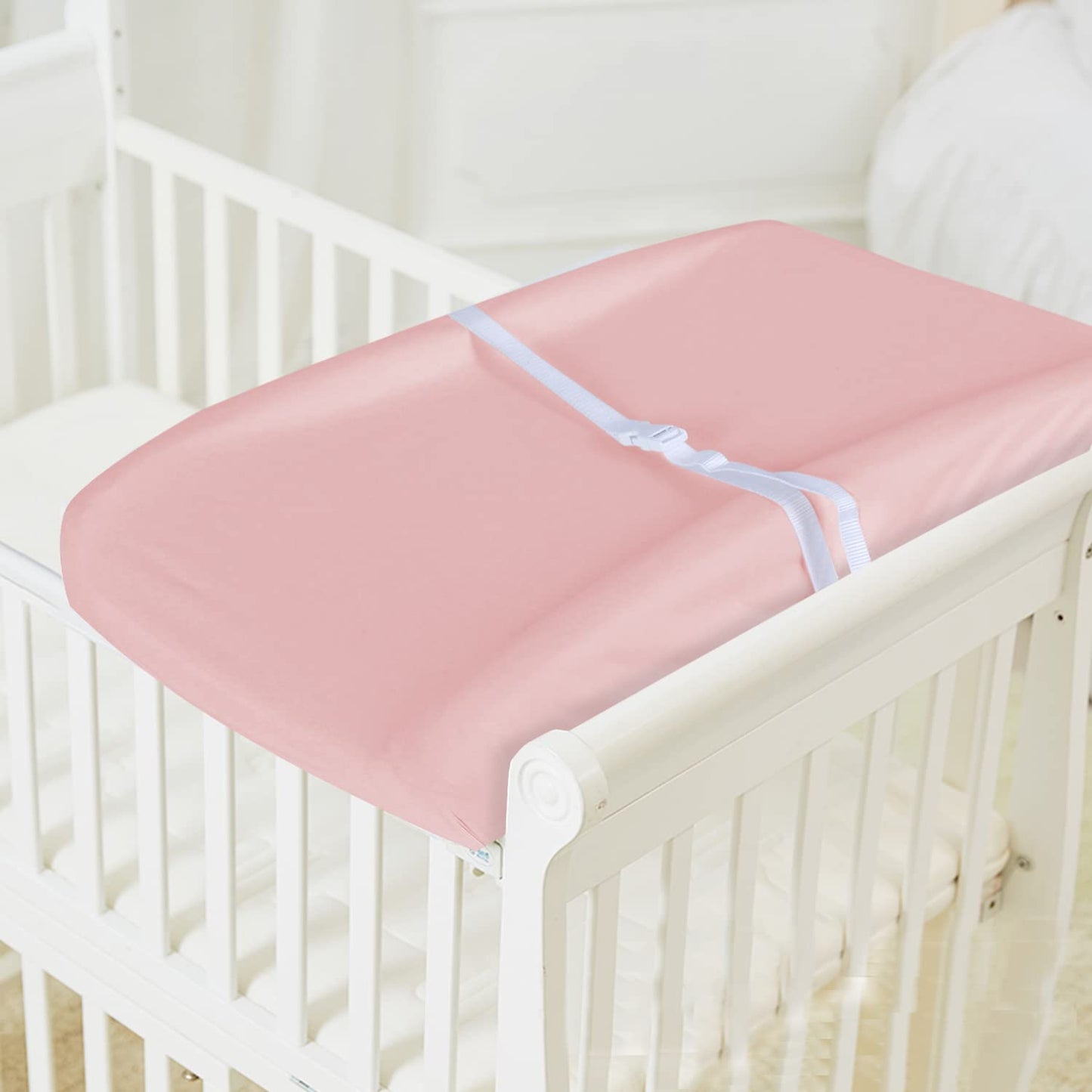 Changing Pad Cover Cotton Pink for Girl, 2 Pack Changing Table Pad Cover Cradle Sheet Soft and Breathable 16" X 32" for Standard Baby Changing Pads, Pink Changing Pad Cover