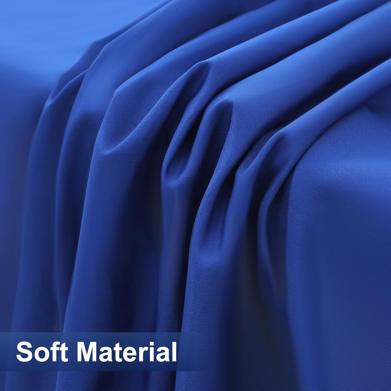 2 Packs Rectangle Fitted Tablecloth, 6 Foot Washable Fabric Table Cloth, Waterproof Polyester Table Cover for Party, Trade Show, Outdoor and Indoor (Blue, 30" X 72")