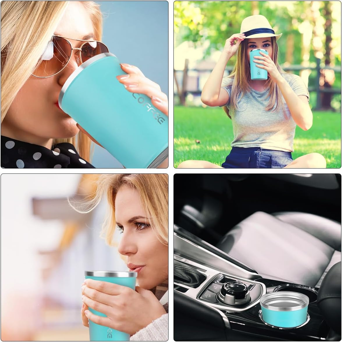 12 Oz Stainless Steel Vacuum Insulated Tumbler - Coffee Travel Mug Spill Proof with Lid - Coffee Cups for Keep Hot/Ice Coffee,Tea and Beer