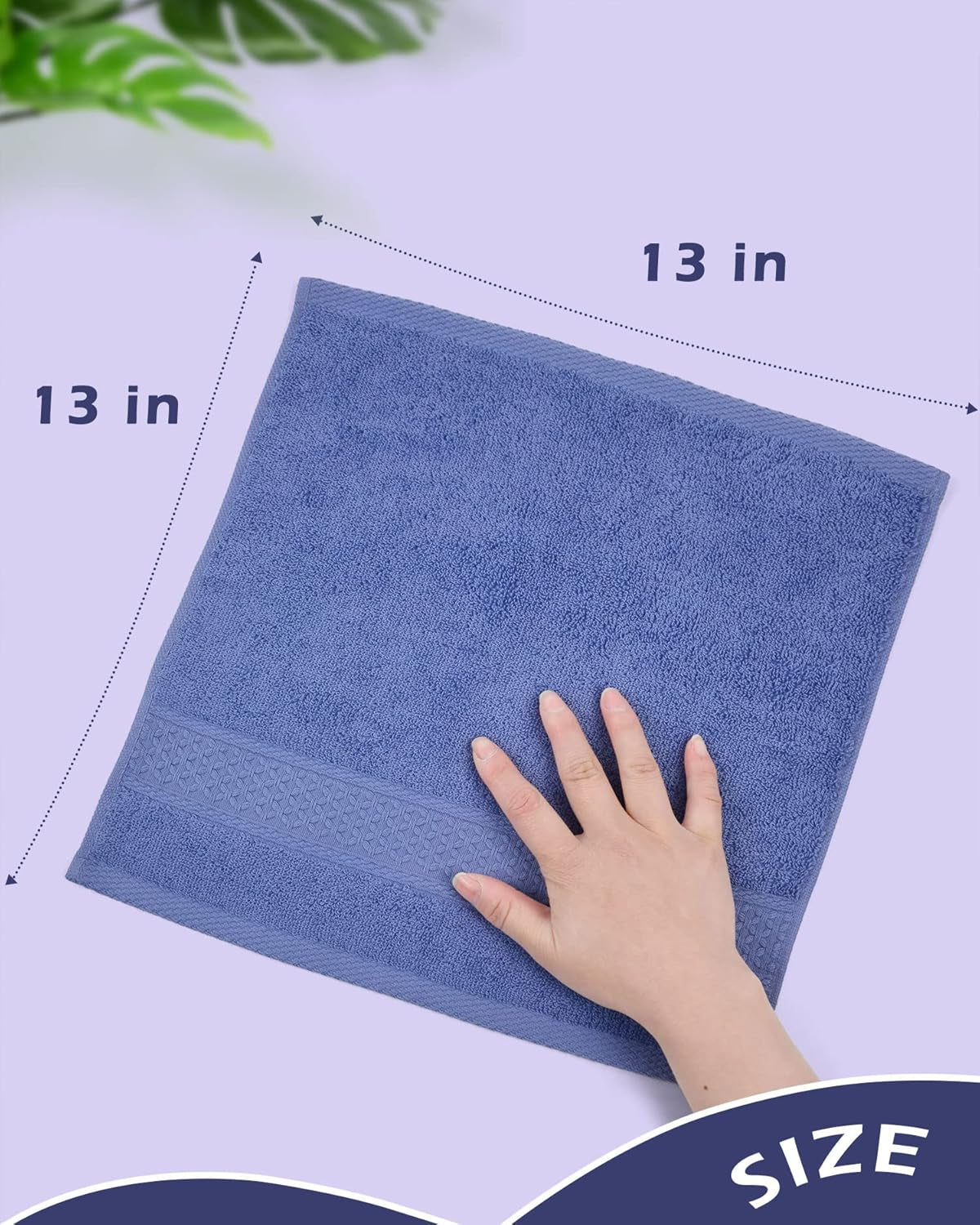 100% Cotton Wash Cloths 12 Pack Bath Washcloths Facecloths, 13 by 13 Inches Large Bathroom Washcloth Set 12 Assorted Colors (Multi, 12)