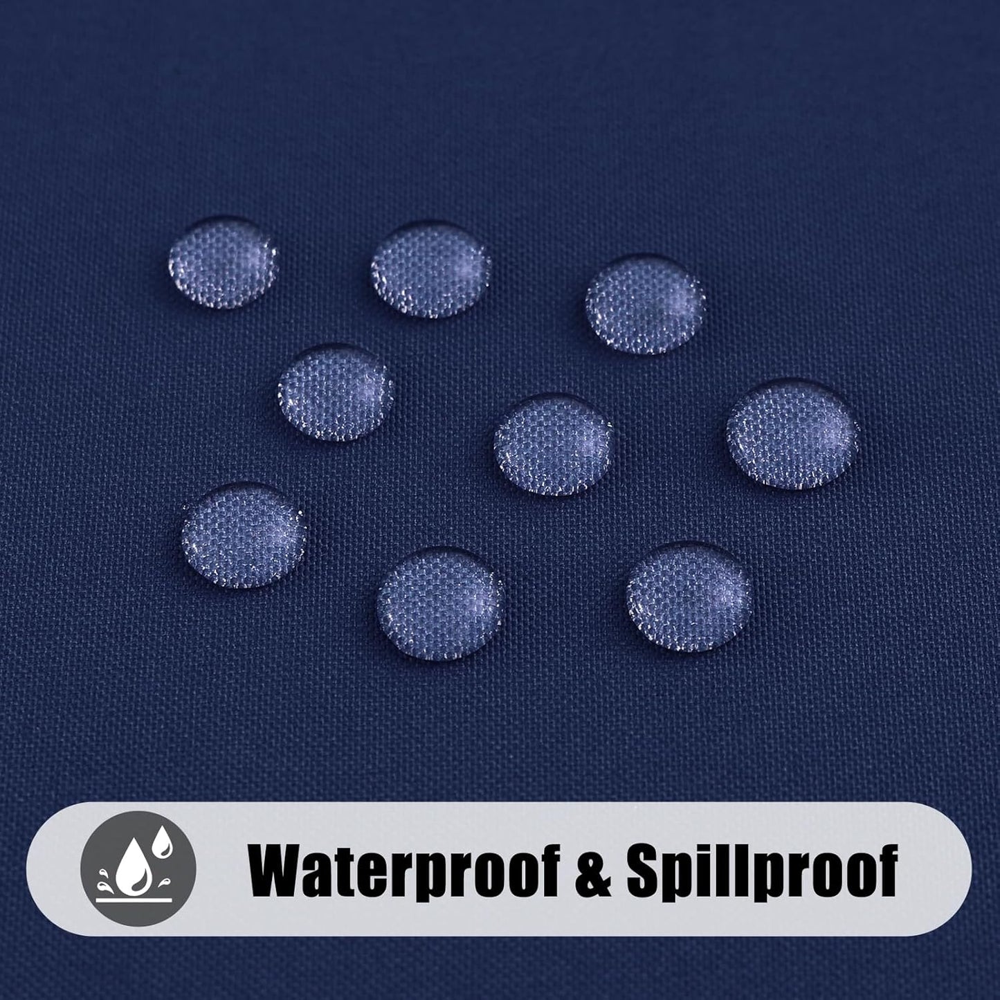 2-Pack Waterproof Elastic Fitted Picnic Tablecloths, Washable Polyester Rectangular Covers for Indoor and Outdoor Use (Navy, 30" x 72")