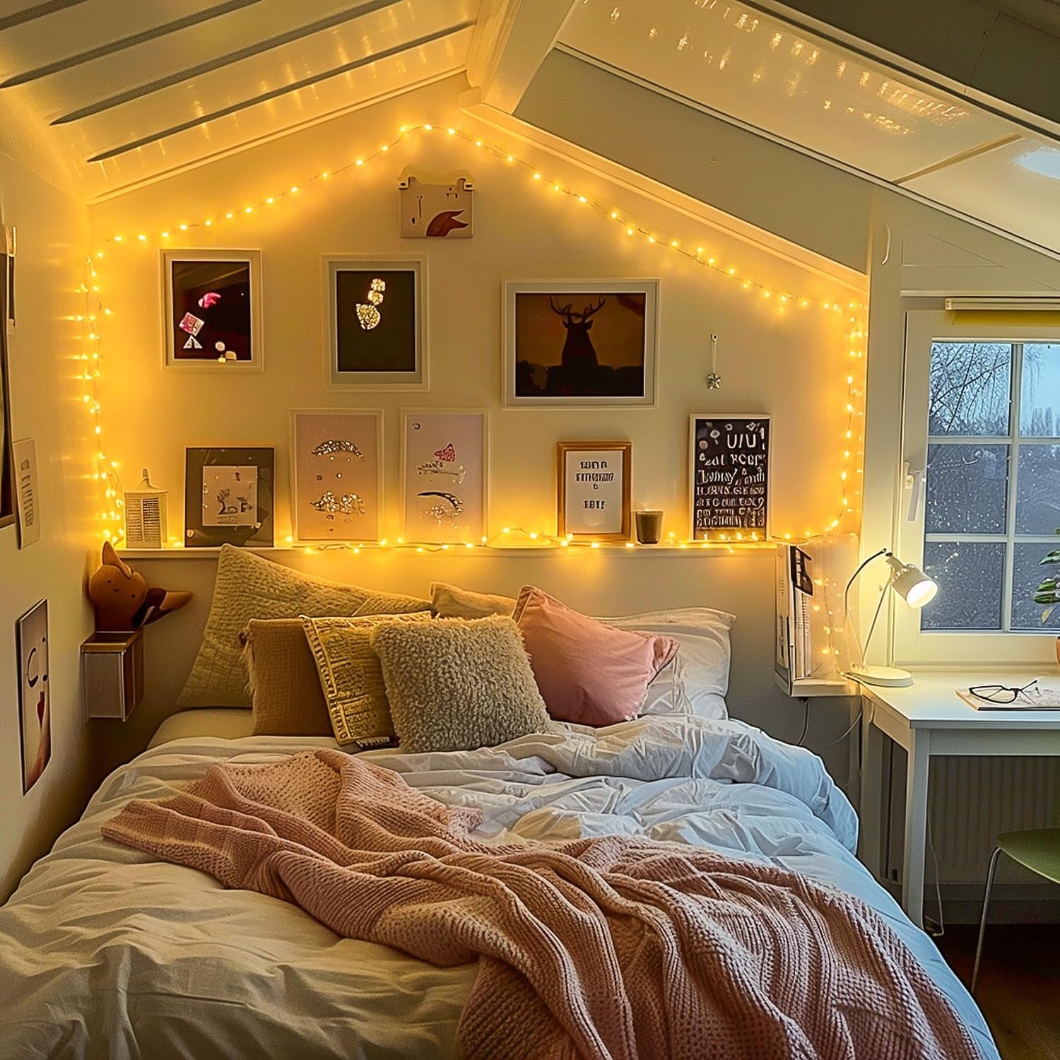 200 LED Plug in Fairy Lights for Bedroom, 8 Modes Warm White Classroom Lights Indoor with Wheel, 66 Ft Remote Control Twinkle String Lights for Classroom Dorm Party Gift Decor