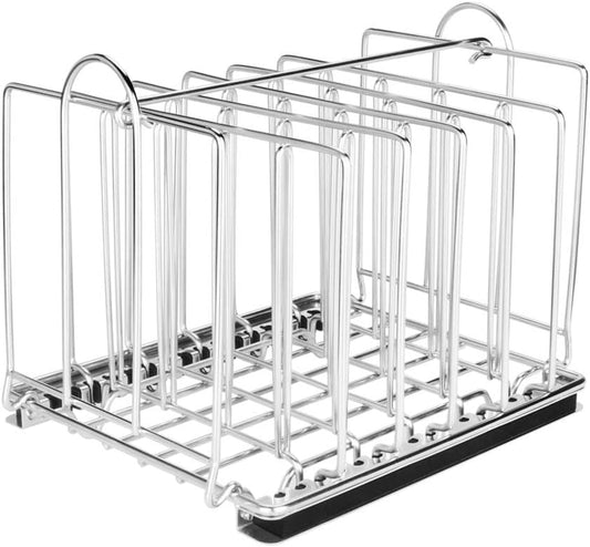 Weighted Sous Vide Rack Divider, Improved Vertical Mount Stops Wobbling, 5 Detachable Stainless Steel Dividers and 2 Built-In Holder Dividers