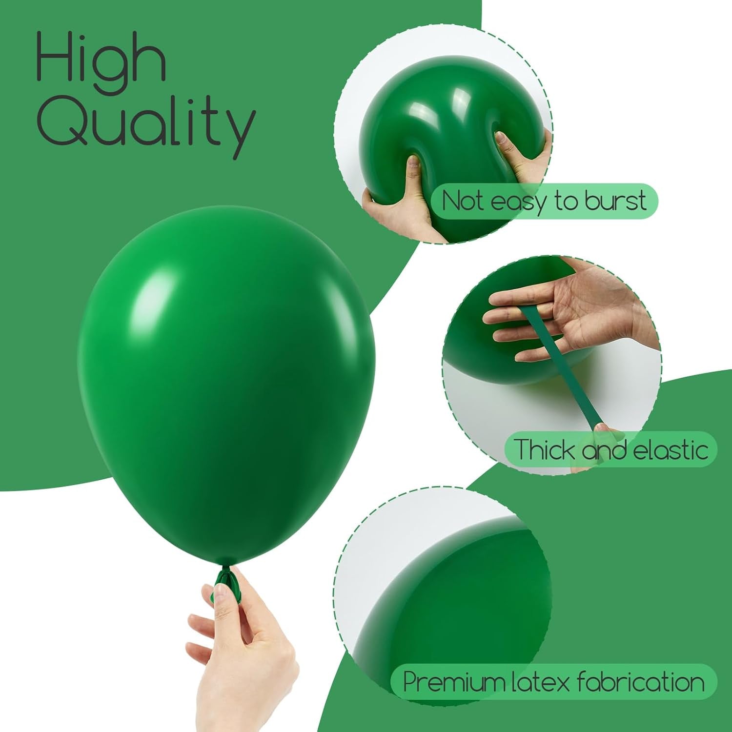 120Pcs Dark Green Balloon Arch Kit, 18 12 10 5 Inch Green Latex Balloons Different Sizes Dark Green Balloon Garland for Jungle Tropical Safari Birthday Party Decorations