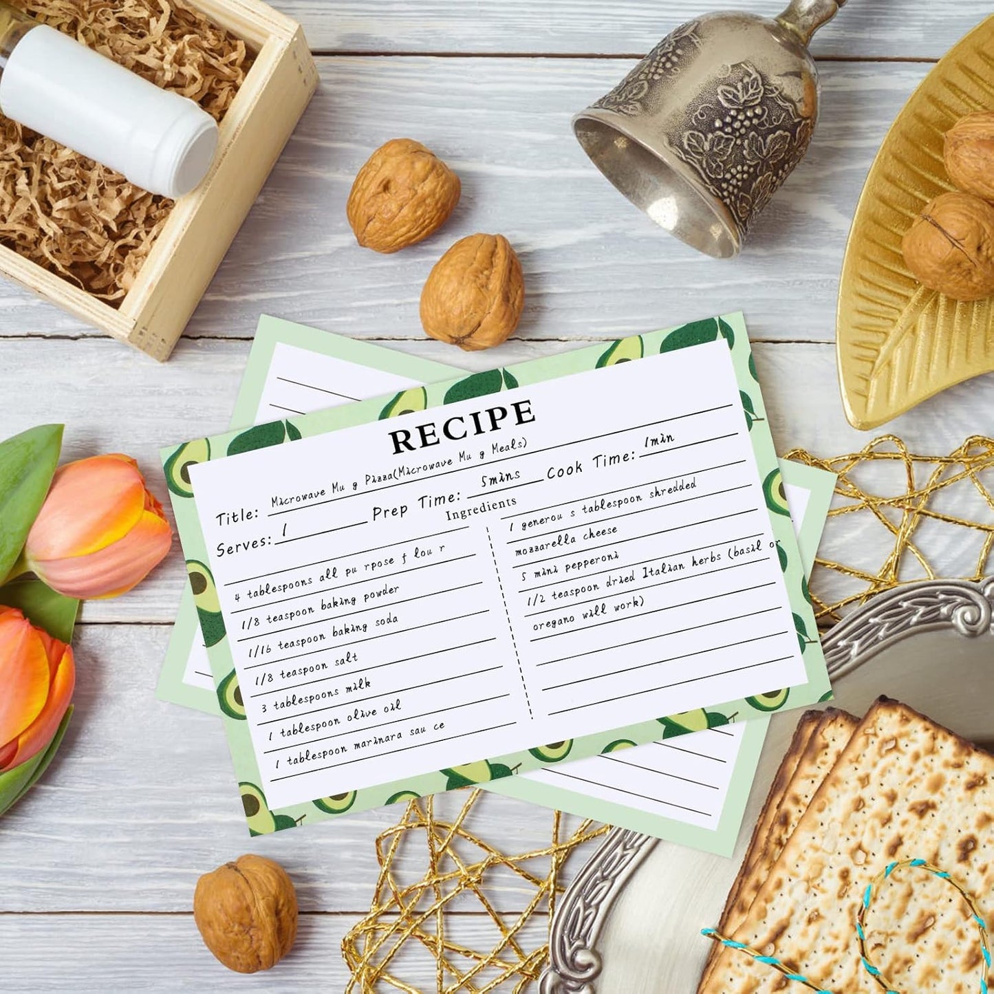 72 Blank Recipe Cards for Bridal Shower and Wedding - 4X6 Double Sided, 4 Fruit Design